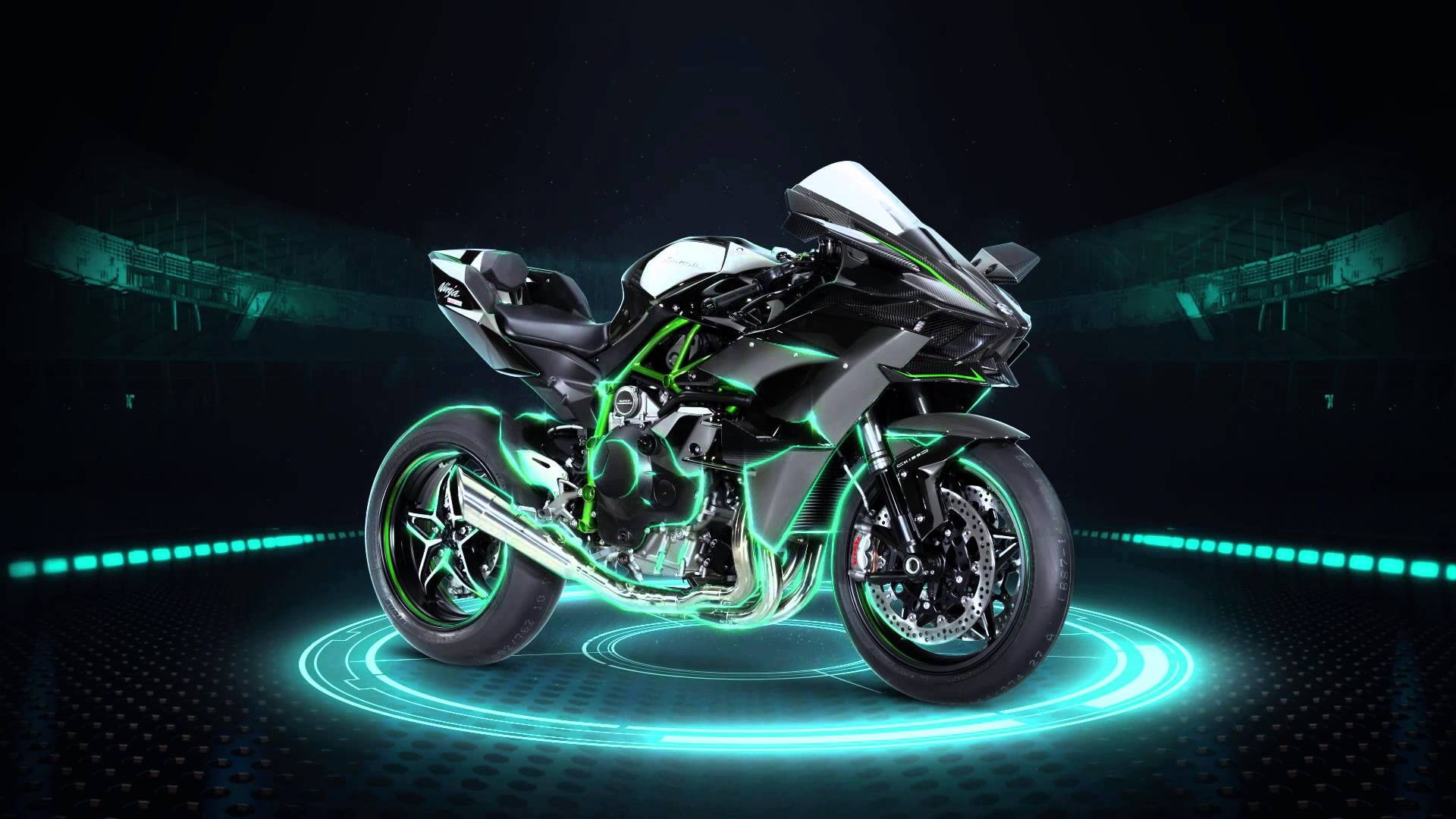 kawasaki, 1080P, ninja H2, motorsport, motorcycle, kawasaki Ninja, HD Wallpaper