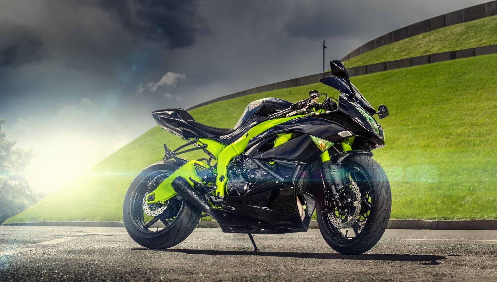 travel, Maxim Bondarenko, day, no people, shadow, sunlight, Kawasaki, sports, black, transportation, 1080P, the sun, sport, bike, photographer, bicycle, HD Wallpaper