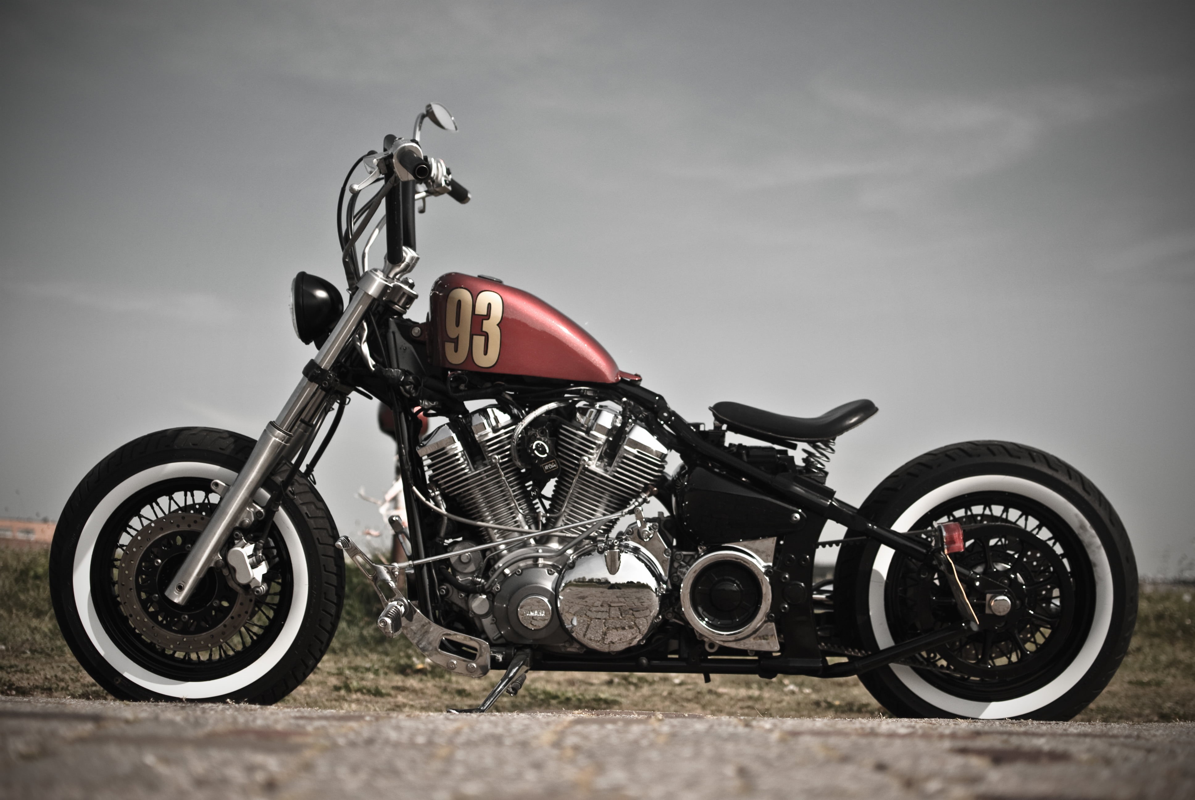 full length, nature, engine, no People, helmet, outdoors, sport, motorsport, sports Race, speed, transportation, bike, sky, land Vehicle, stationary, sports helmet, HD Wallpaper