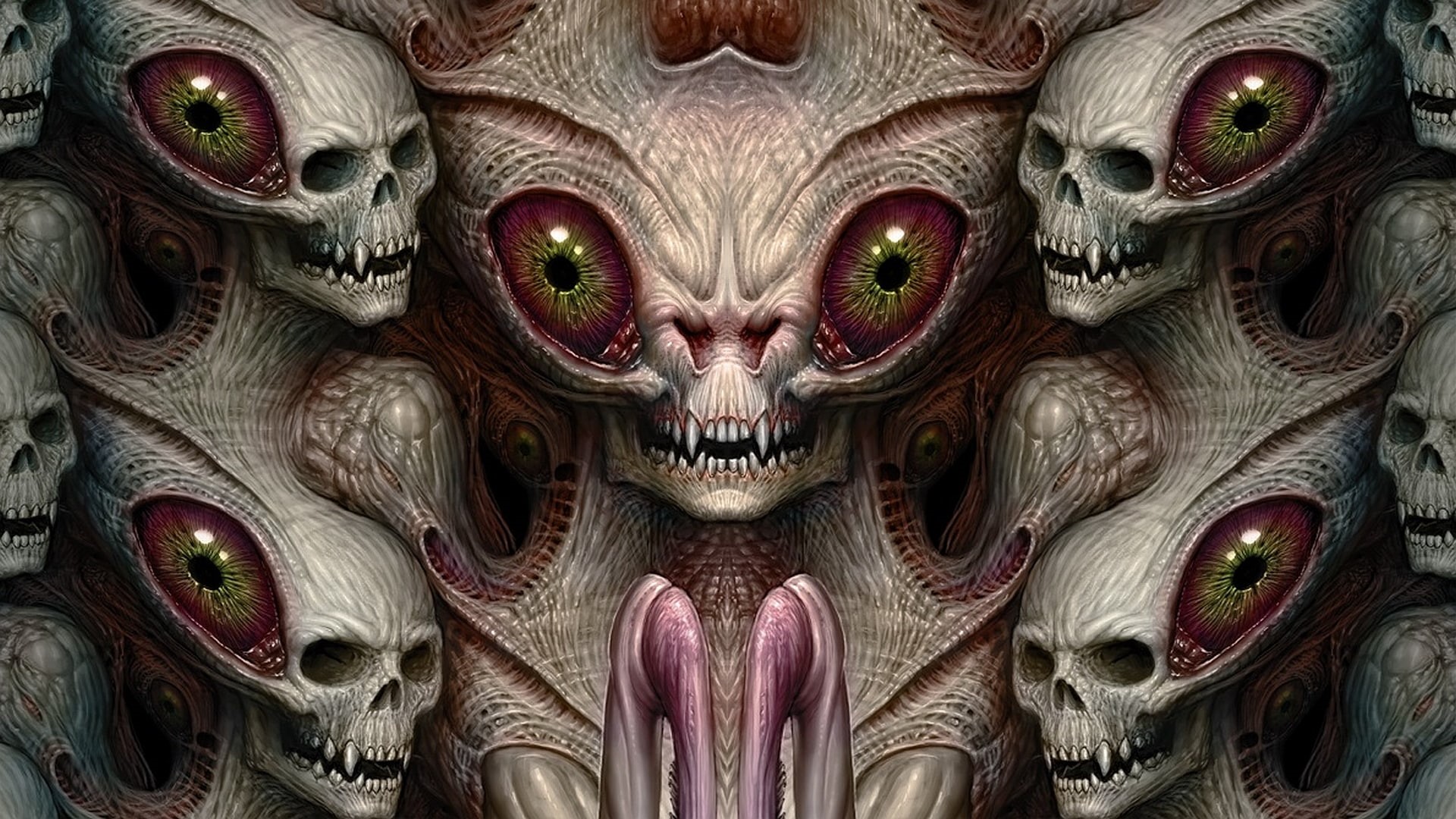 martin, alien, evil, skulls, fangs, almanegra deviantart com, detail, dark, 1080P, halloween, creepy, horror, sci, spooky, diego, artistic, art, sadaba, HD Wallpaper