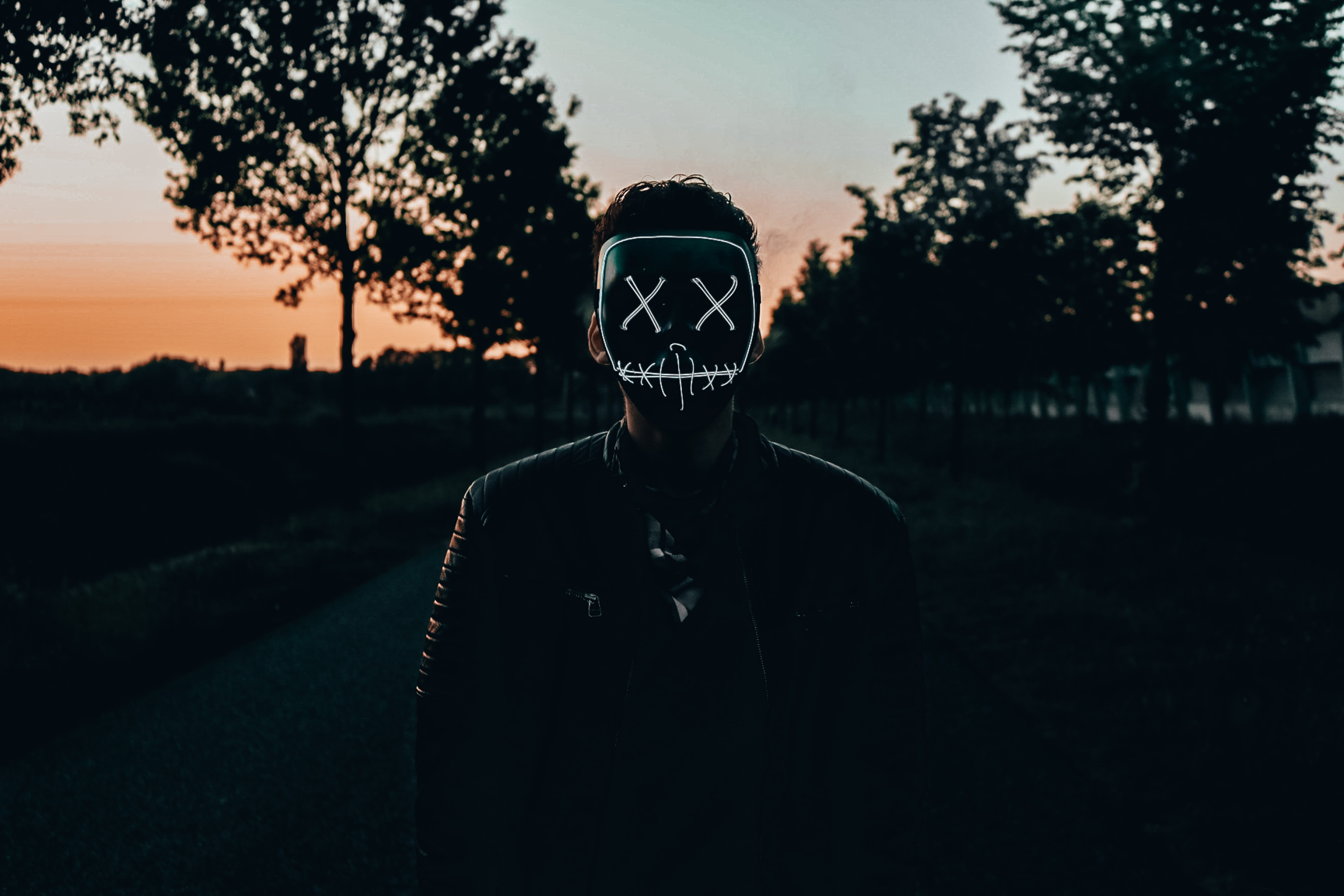 standing, person, wearing, front view, dark, man, one person, real people, outdoors, guy, sky, young men, jacket, wear, obscured face, model, focus, young adult, HD Wallpaper
