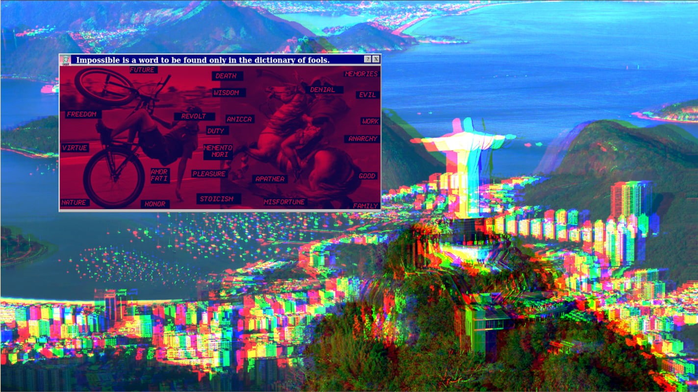 vaporwave, Napoleon Bonaparte, bicycle, Brazil, 720P, philosophy, quote, Rio de Janeiro, stoicism, HD Wallpaper