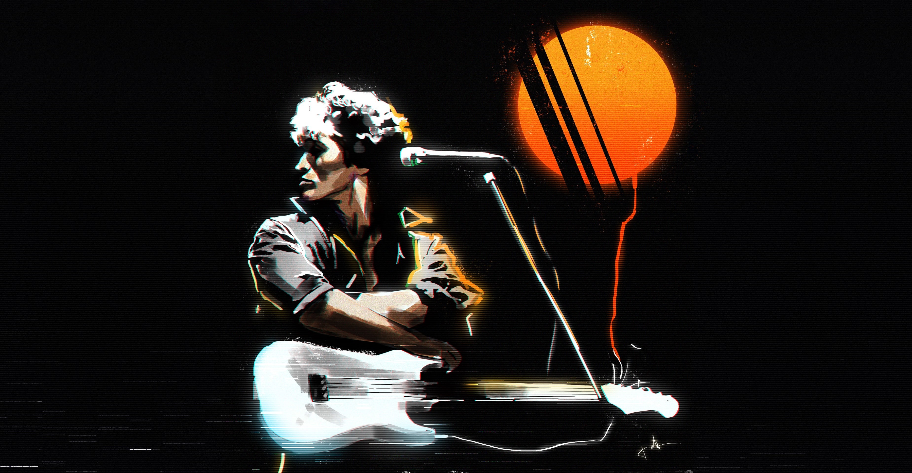 Music, Synthwave, 2K, Sergey Orlov, Retrowave, Movie, 1980s, by Sergey Orlov, song without Words, Rock, Viktor Tsoi, Choi, Art, HD Wallpaper