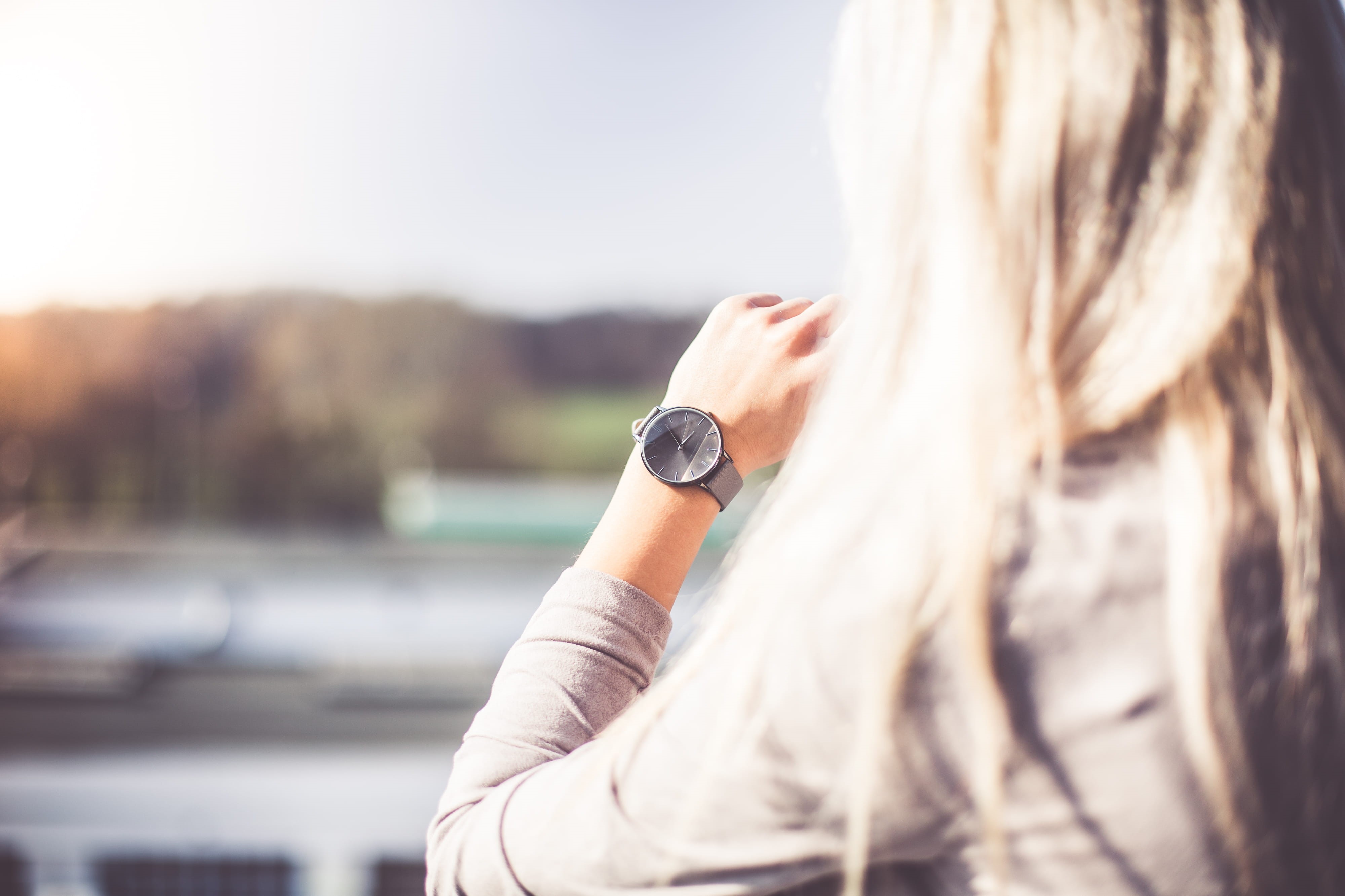 sky, women, headshot, long hair, adults only, one Person, outdoors, females, wristwatch, Views, young, siesta, only women, time, watching, caucasian Ethnicity, HD Wallpaper