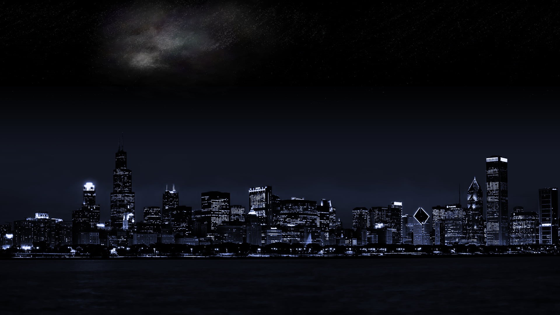travel destinations, architecture, 1080P, night, water, urban skyline, office building exterior, city, panoramic, spire, skyscraper, building, landscape, HD Wallpaper