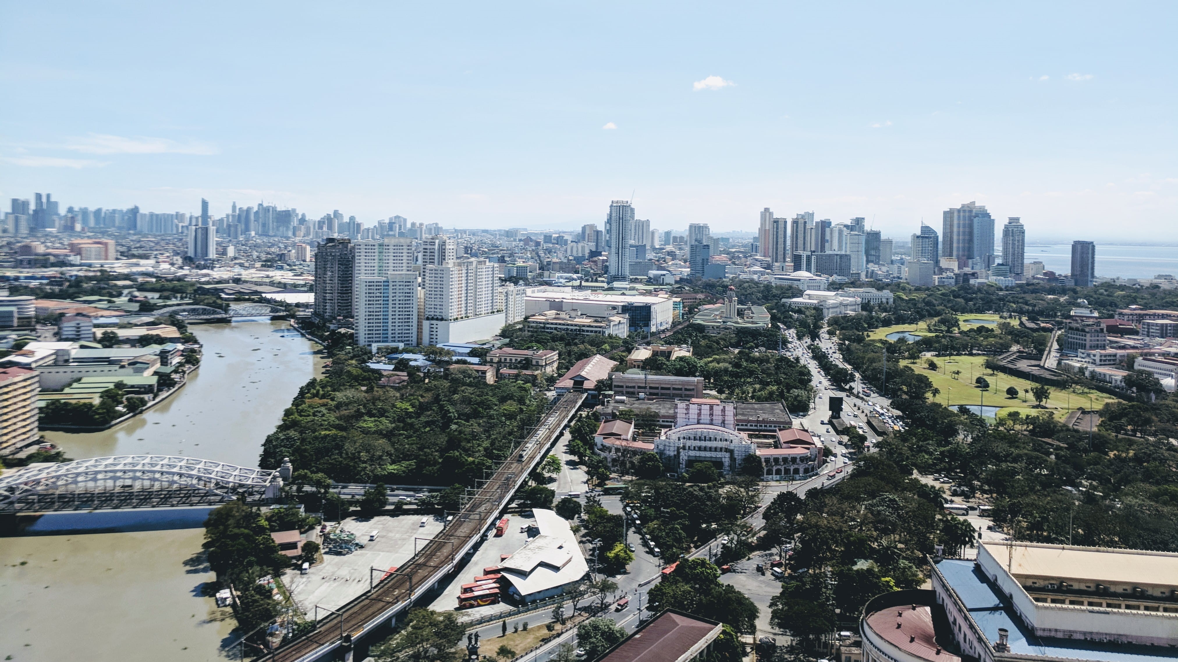 nature, skyline, architecture, crowd, financial district, metro manila, building, city, high angle view, built structure, office building exterior, skyscraper, HD Wallpaper