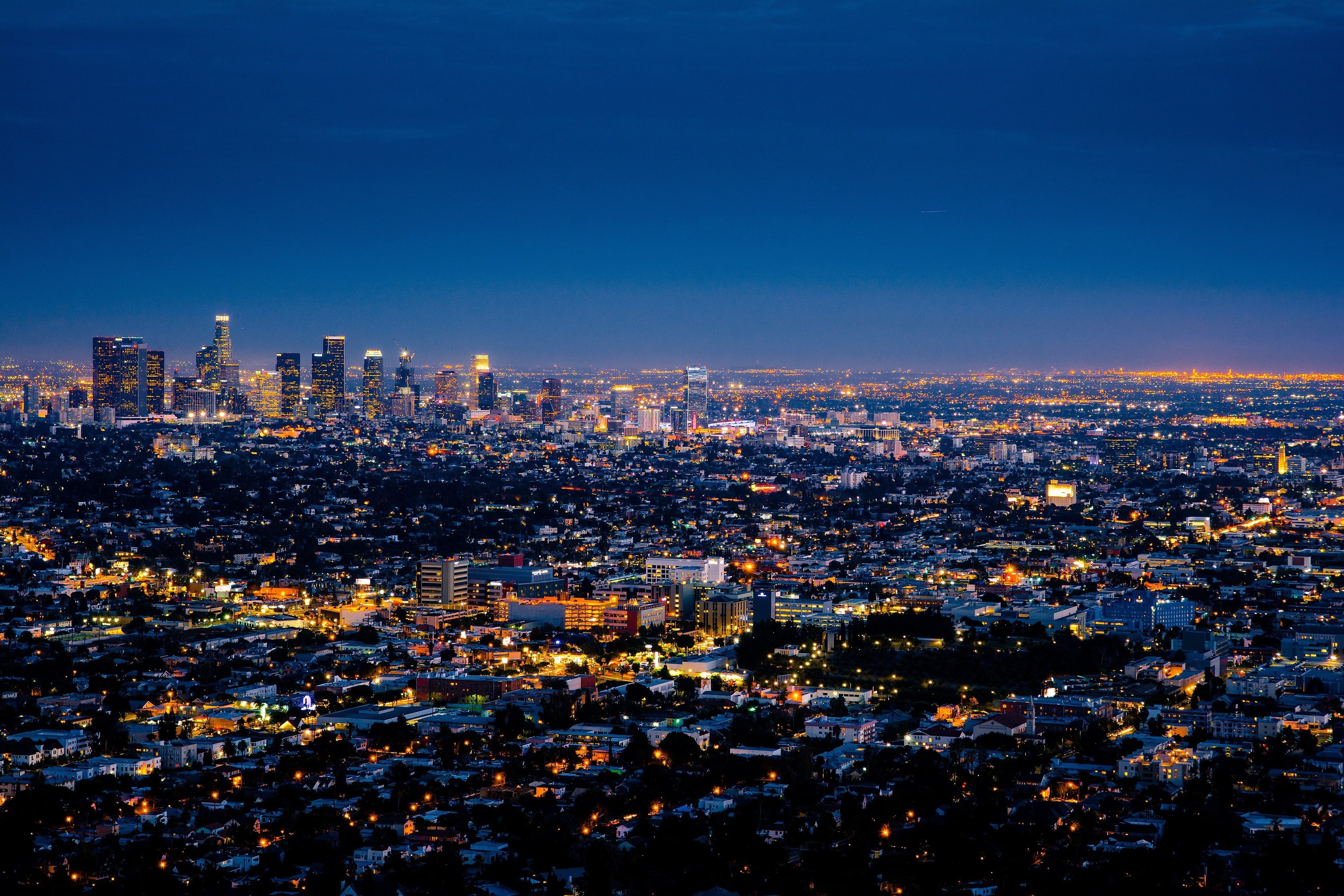 city, landscape, 2K, cityscape, lights, skyline, HD Wallpaper