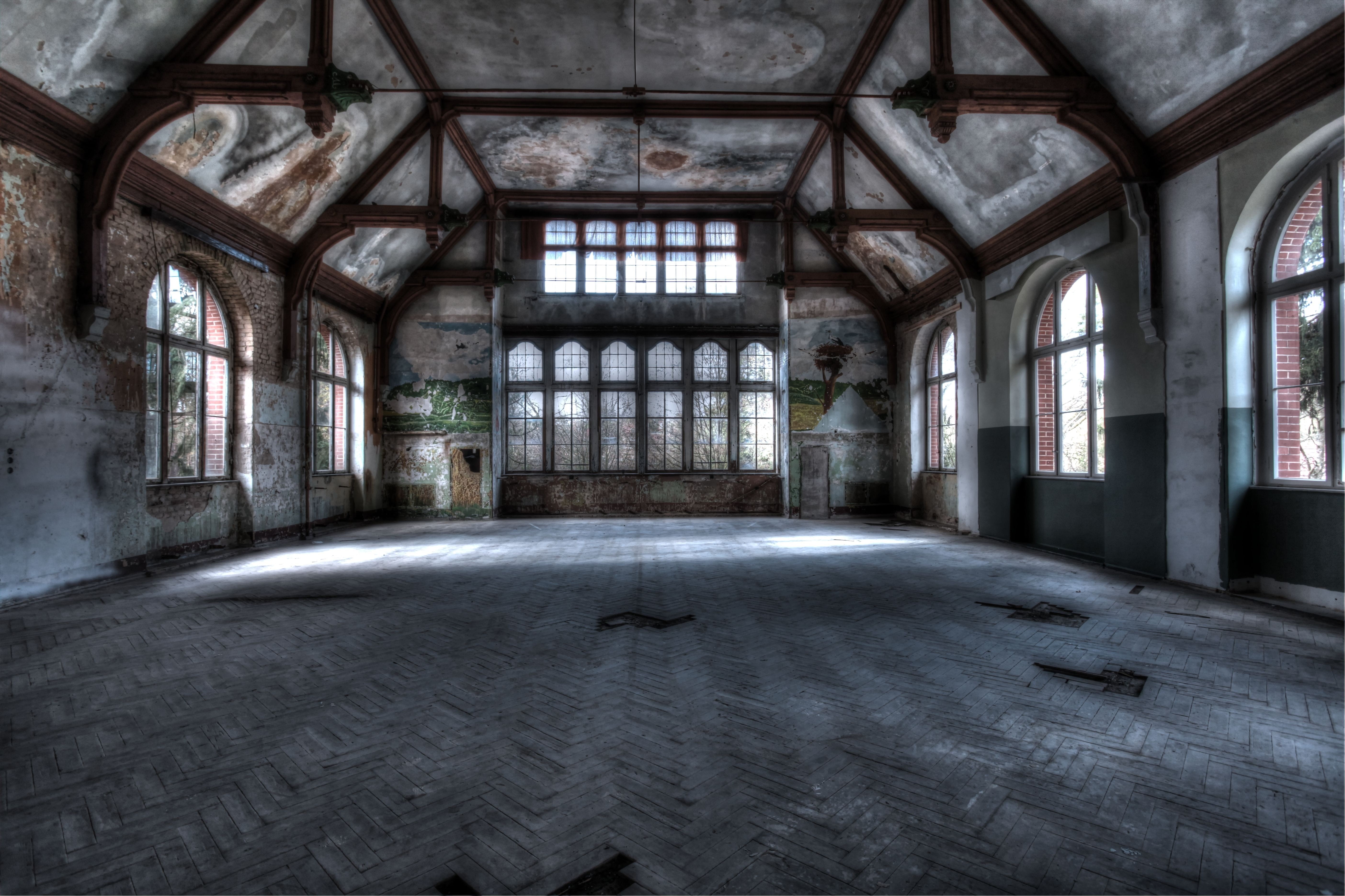 history, abandoned, architecture, gothic style, domestic room, lost places, health resorts, places, the past, empty, hospital, day, lost, ruin, lapsed, HD Wallpaper