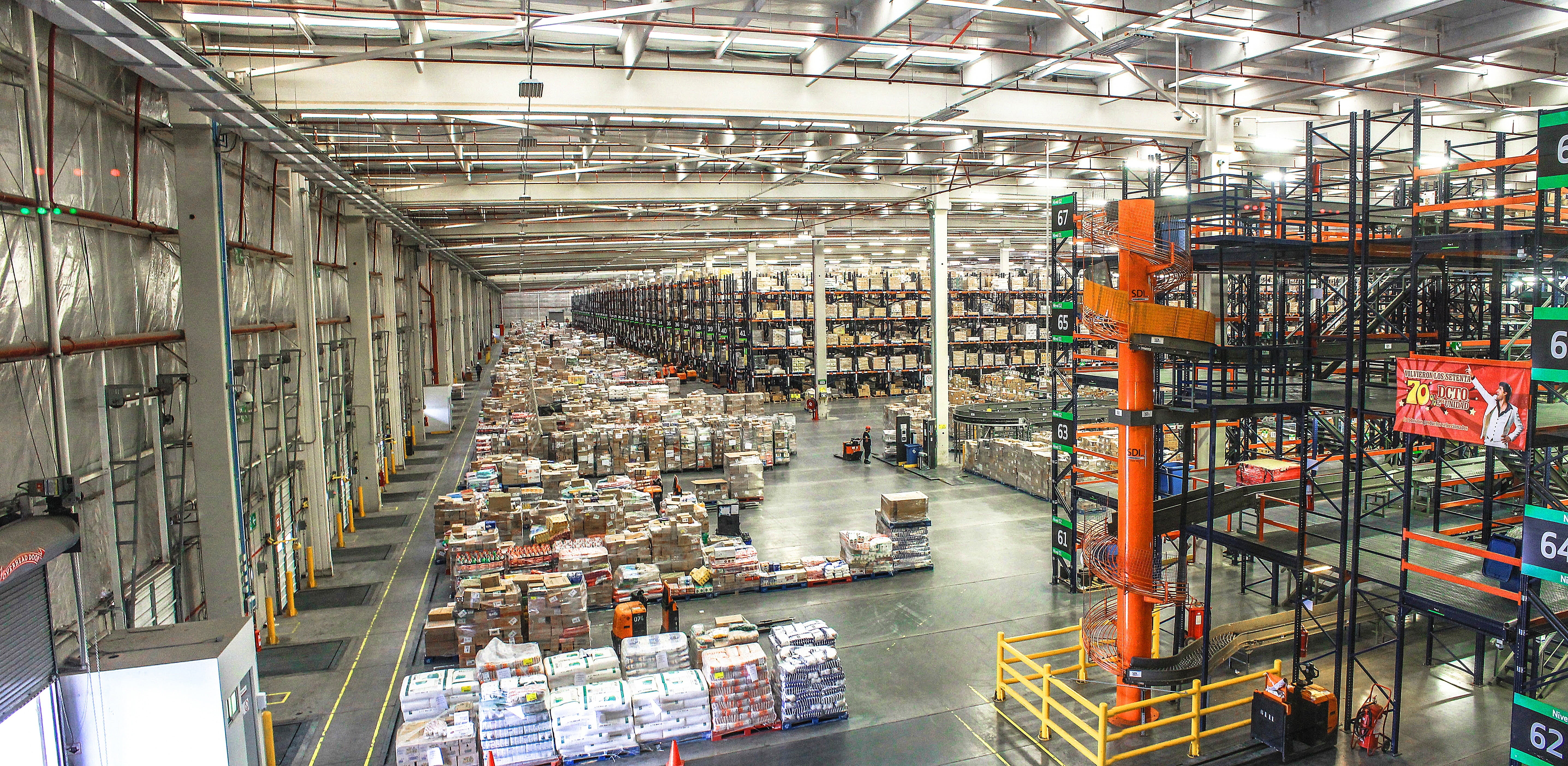 high angle view, domestic room, built structure, warehouse, production line, shelving, distribution, indoors, racks, 5K, abundance, barn, logistics platform, HD Wallpaper