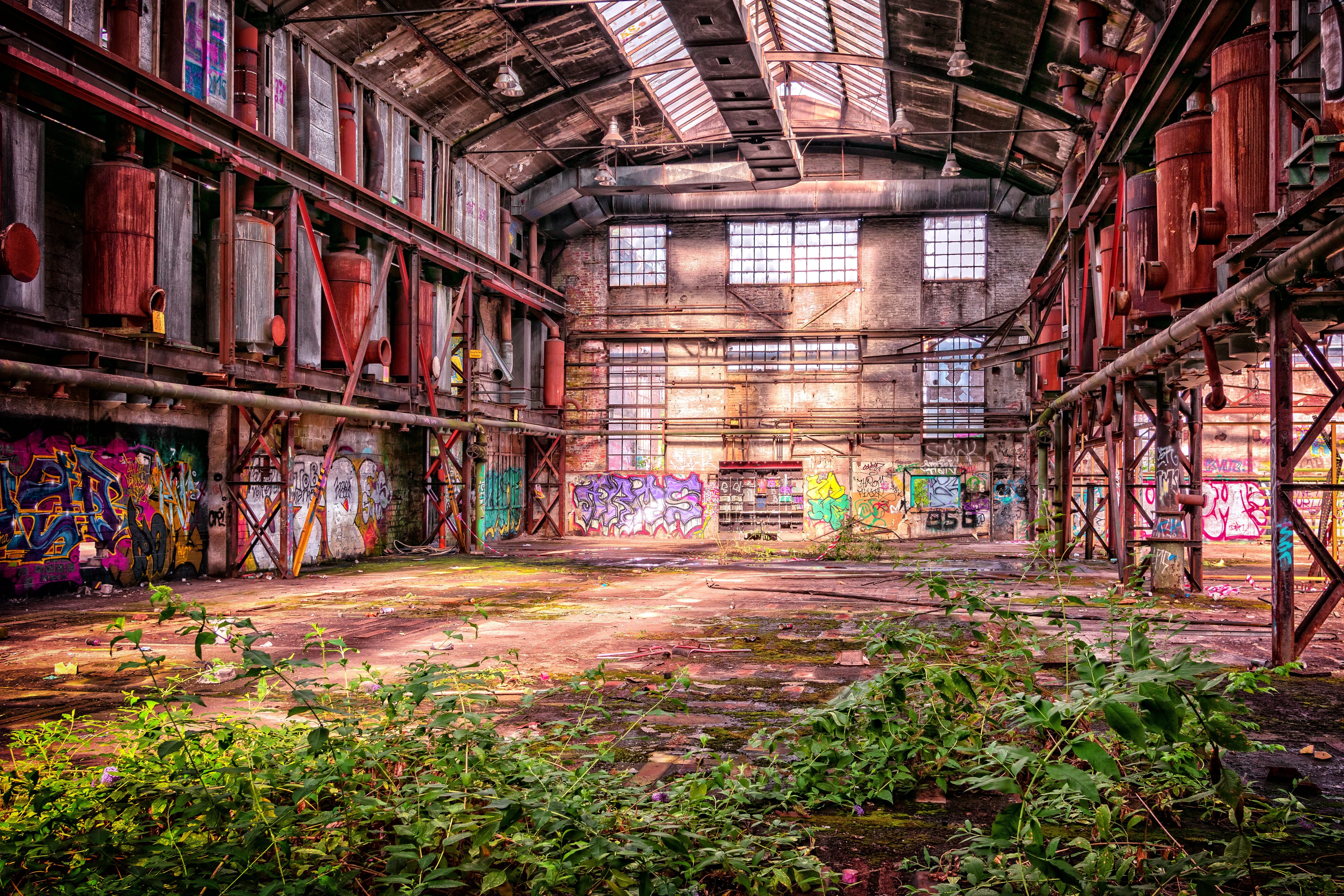 ailing, indoors, mood, absence, lost places, underground, business, built structure, pforphoto, hall, past, run down, building, factory building, run-down, HD Wallpaper