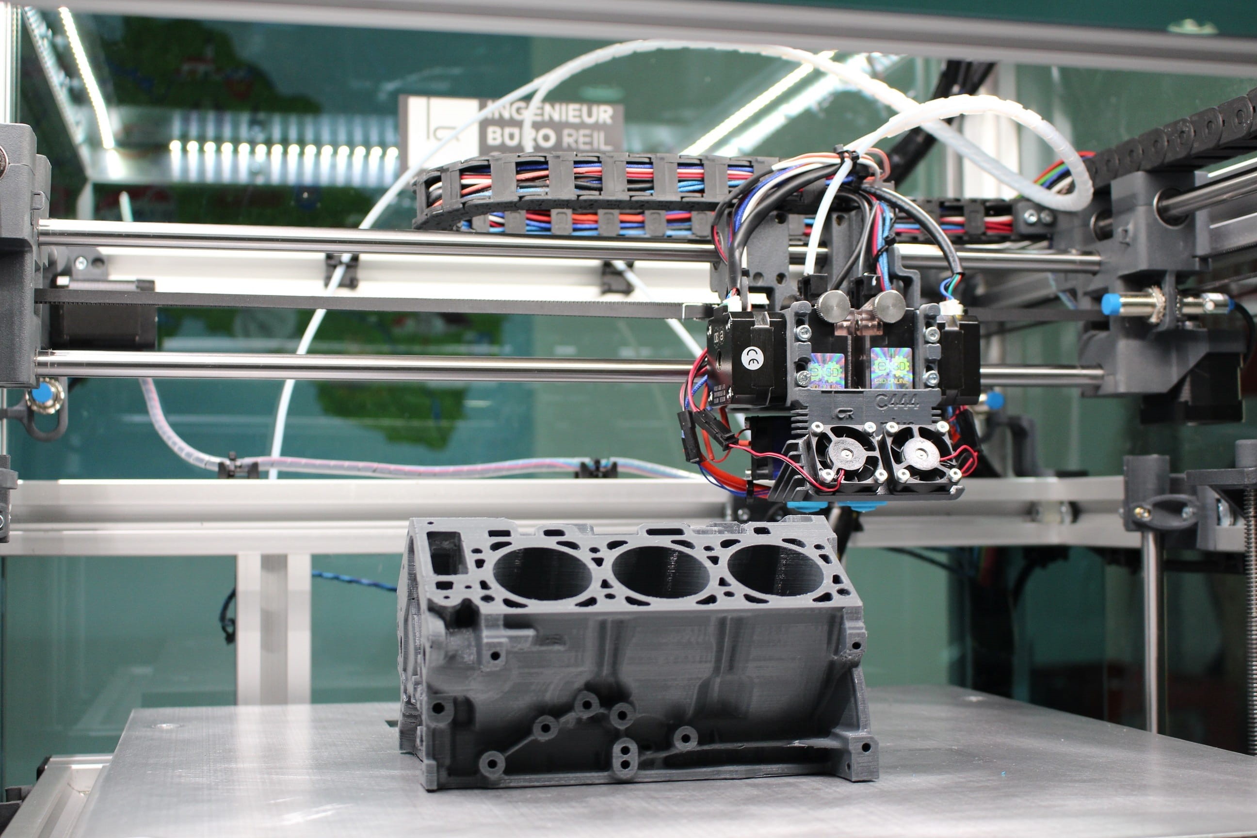 production line, metal, air vehicle, wide format print, 3d-print, indoors, special machine, travel, vehicle, robot, mechatronics, science, fdm, silver colored, HD Wallpaper