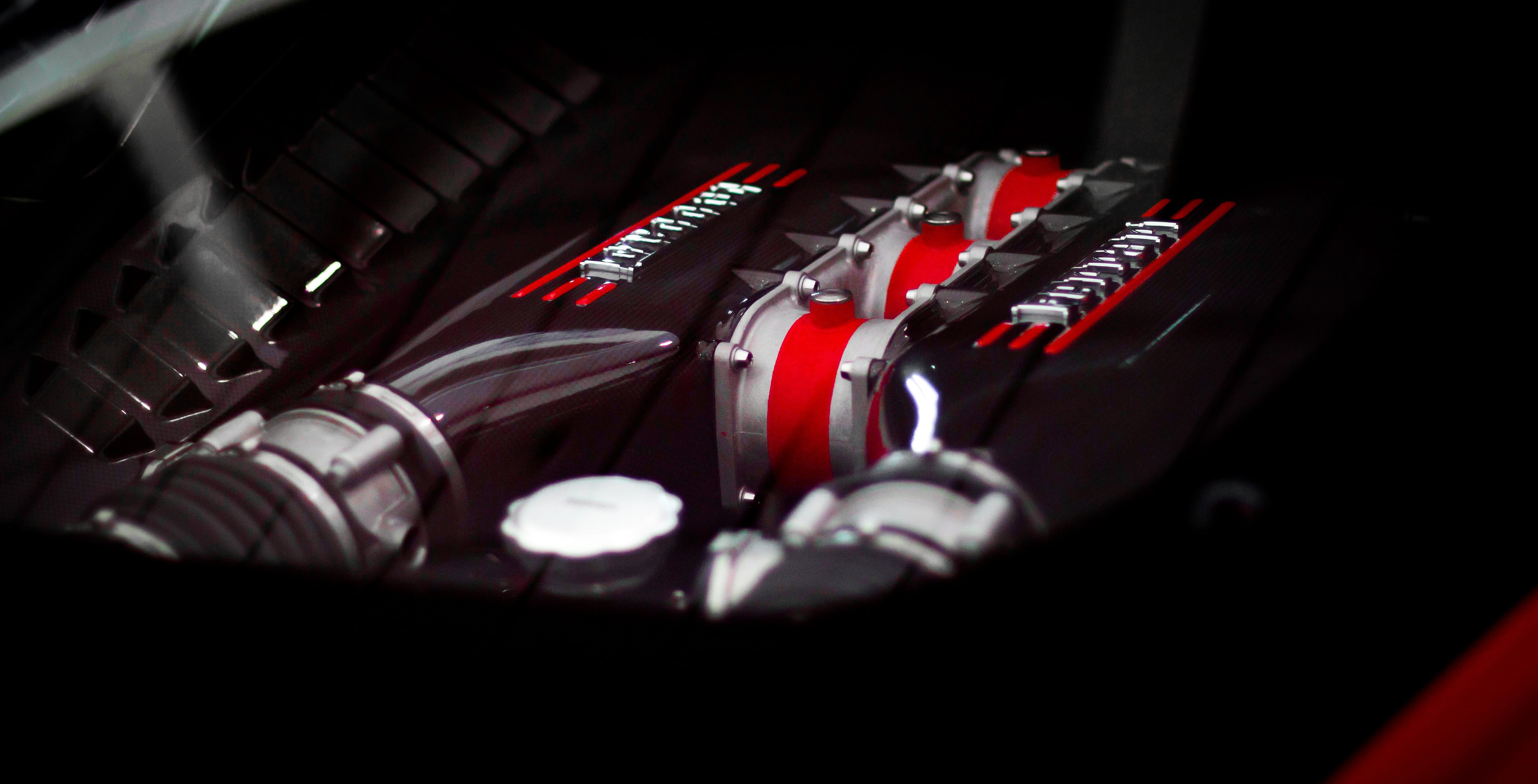 power supply, cable, indoors, 5K, equipment, control panel, selective, business, car, ferrari 458 engine, large group of objects, machine, red, engine, HD Wallpaper
