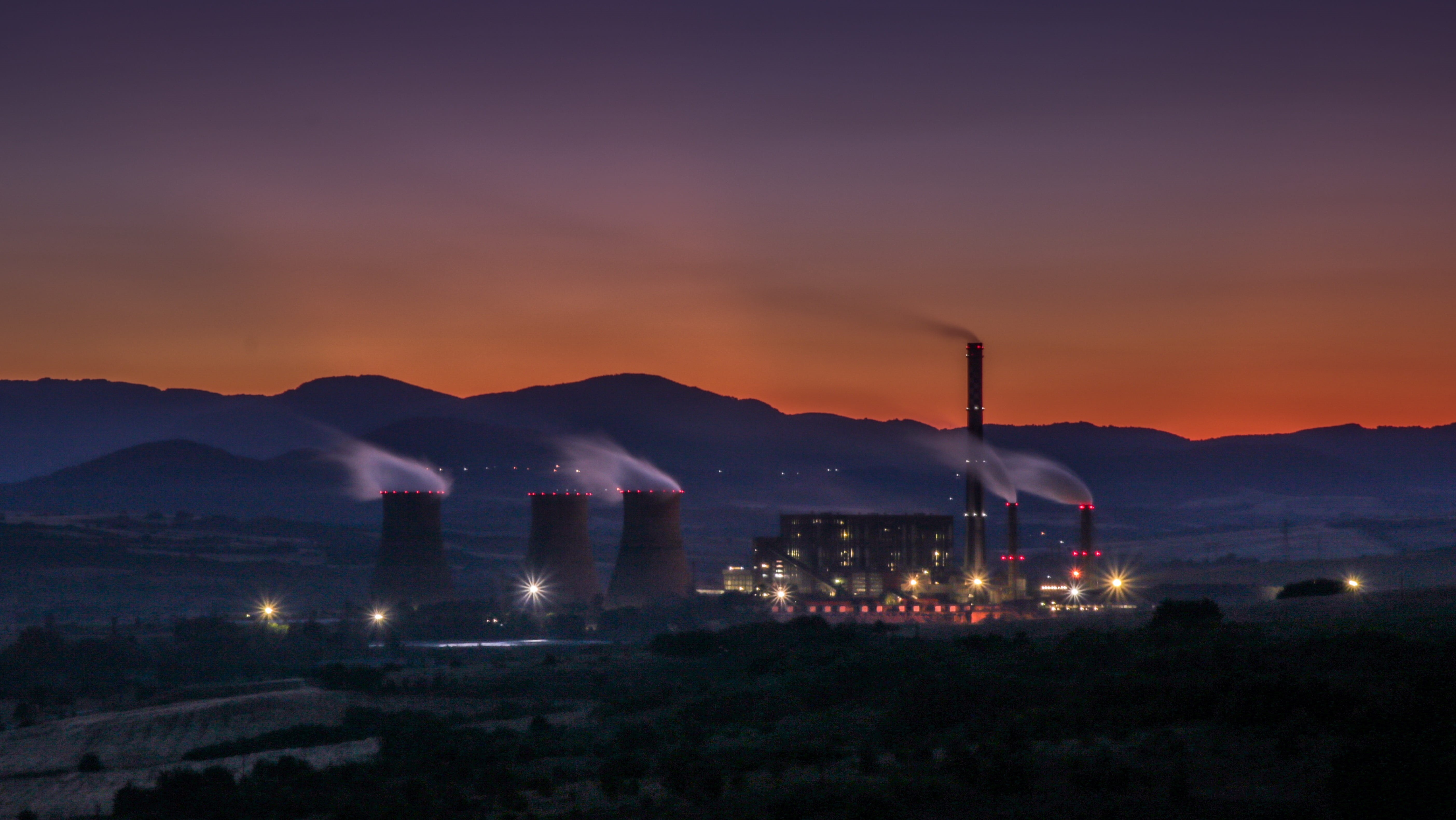 electricity, nature, no people, smoke, surrounded, environment, ship, mountain, landscape, industry, sky, power, water, built structure, scenics - nature, HD Wallpaper