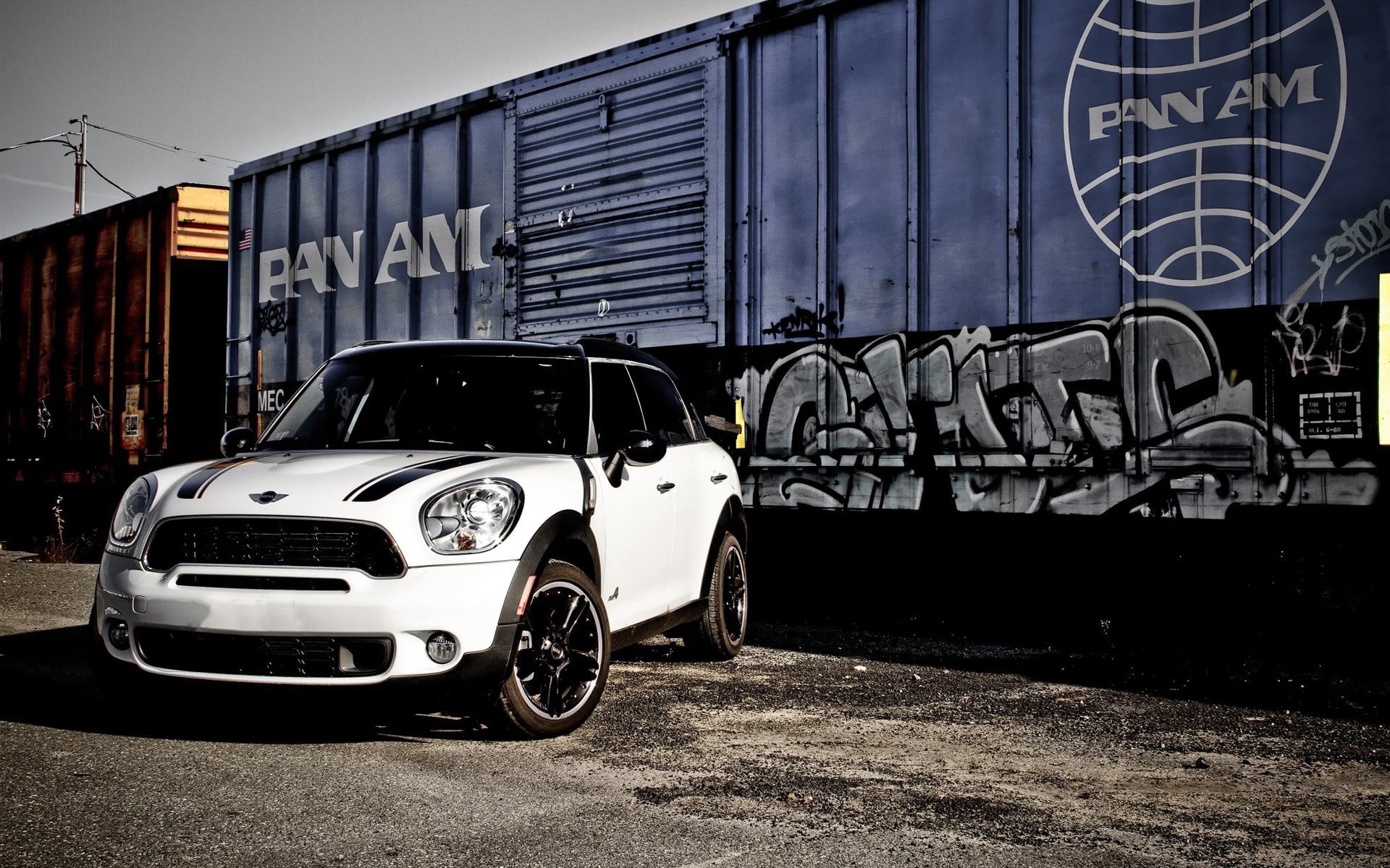 motor vehicle, transportation, city, white, Mini, day, no people, cooper, luxury, retro styled, stationary, parking, outdoors, garage, 1080P, street, building, HD Wallpaper