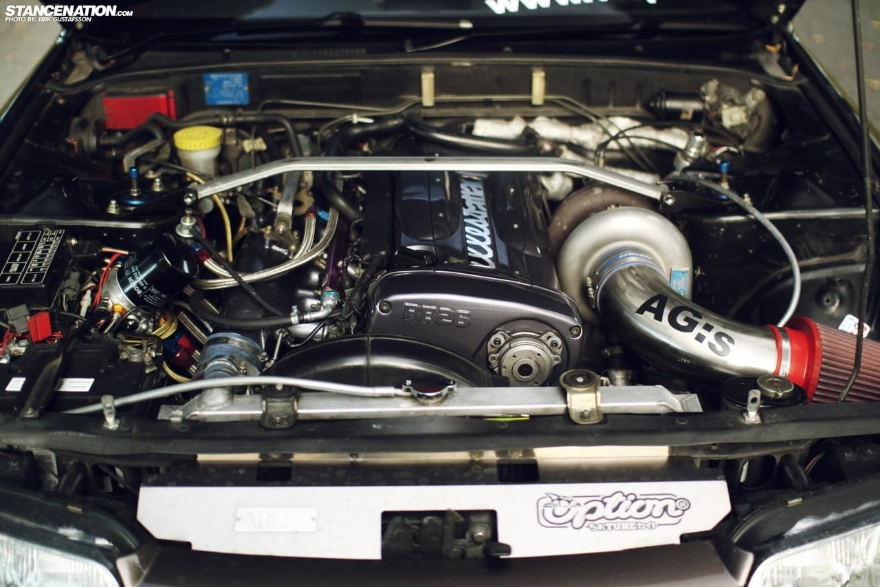 engine, land vehicle, JDM, car, transportation, complexity, close-up, day, metal, full frame, vehicle part, motor vehicle, bay, high angle view, 720P, HD Wallpaper