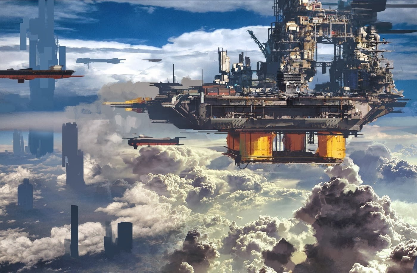 water, sky, no people, built structure, air pollution, factory, 720P, day, cloud - sky, architecture, pollution, futuristic city, industry, digital art, HD Wallpaper