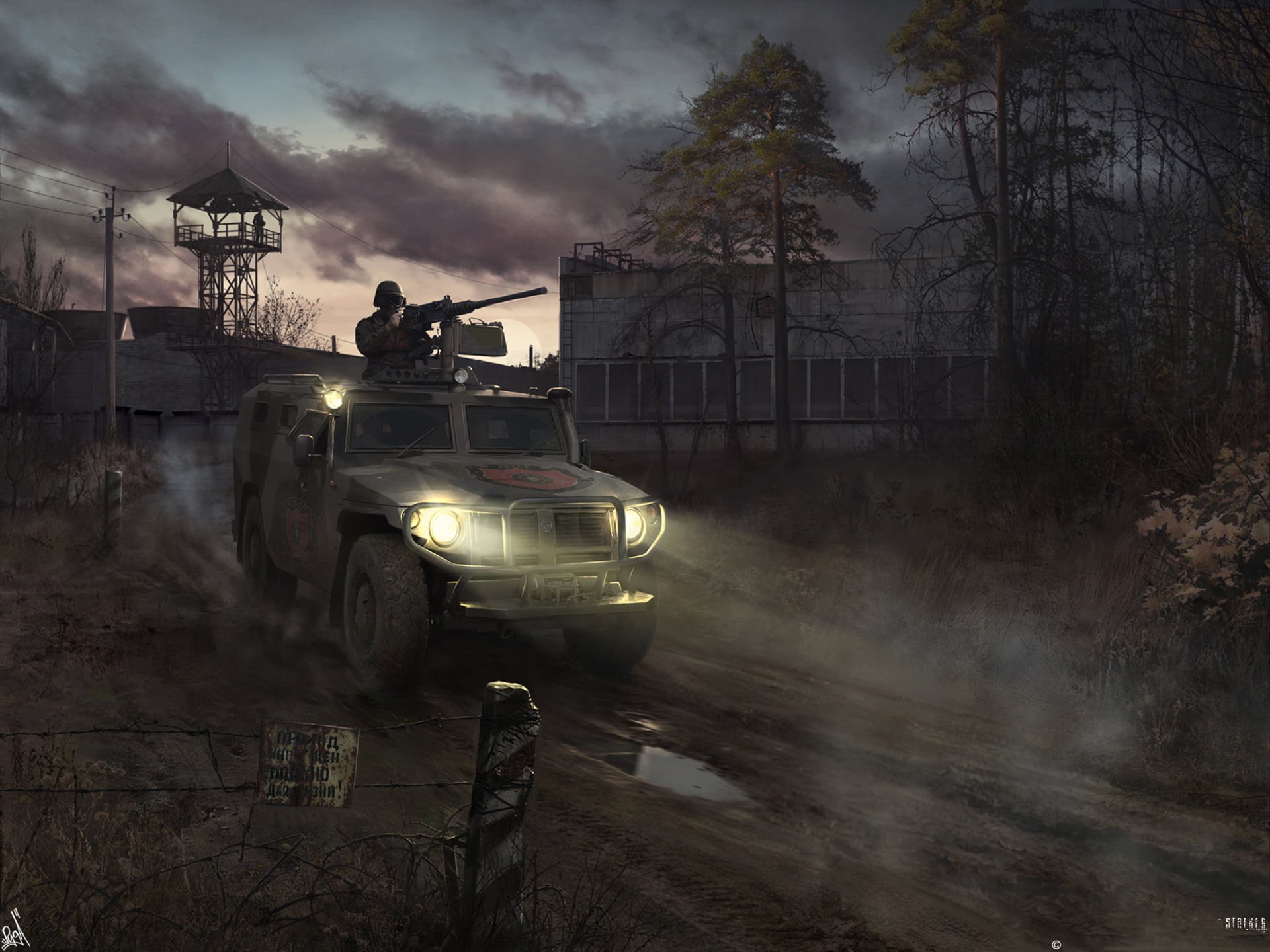 cloud - sky, machinery, armed Forces, infantry, weapon, tree, off-Road Vehicle, russia, body Armor, army, nATO, Stalker, dusk, 1080P, people, war, on the move, HD Wallpaper