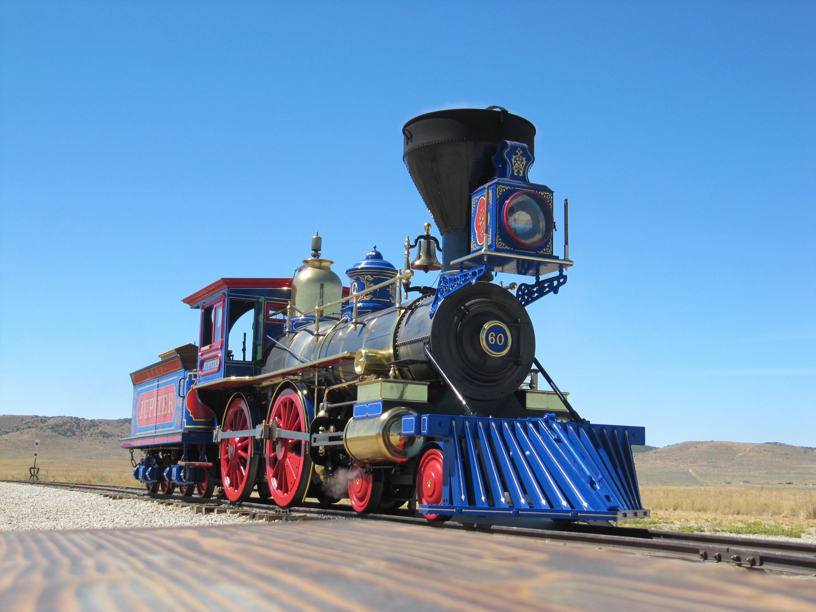 historic, steel, blue, nature, copy space, sky, telephone pole, railroad, train tracks, engine, transportation, industry, machinery, day, coal, land vehicle, HD Wallpaper