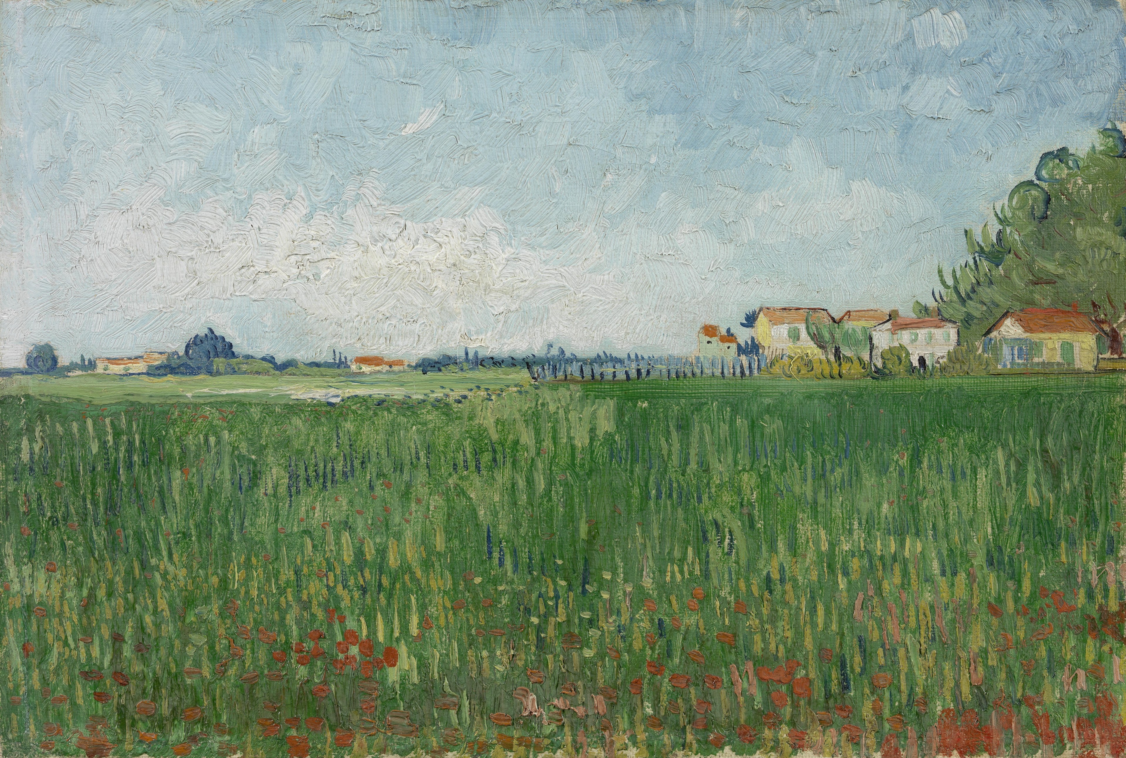 painting, landscape, 4K, Vincent Van Gogh, Oil Painting, HD Wallpaper