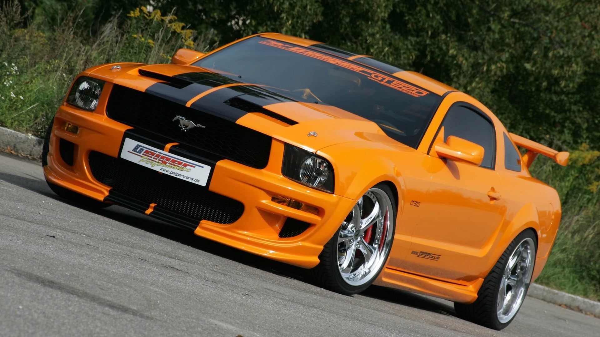 city, no people, 1080P, mustang, street, nature, school bus, car, orange color, land vehicle, yellow, toy, sunny, muscle cars, outdoors, tree, coupe, motor vehicle, HD Wallpaper
