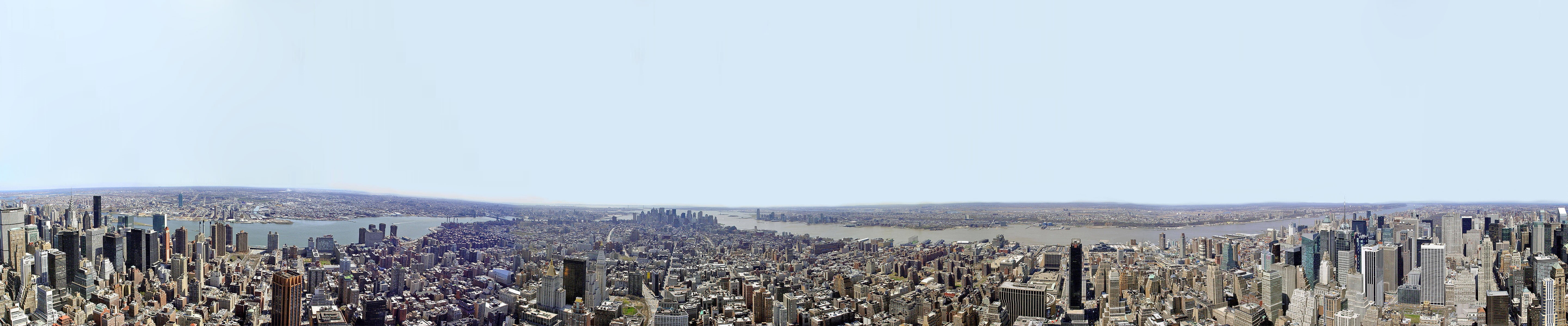 horizon over land, rise, copy space, panoramic, clear sky, high, gray, horizon, environment, no people, 5K, aerial view, building, nature, building exterior, HD Wallpaper