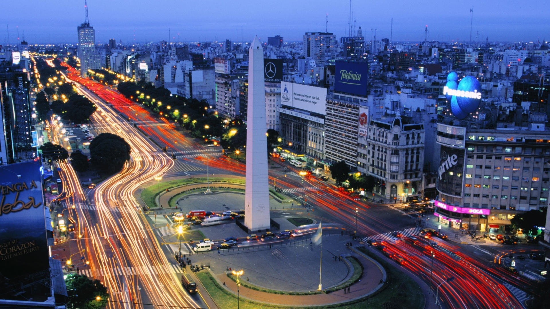 city, Obelisco de Buenos Aires, 1080P, Buenos Aires, Monuments, Argentina, Long Exposure, Light Trails, HD Wallpaper