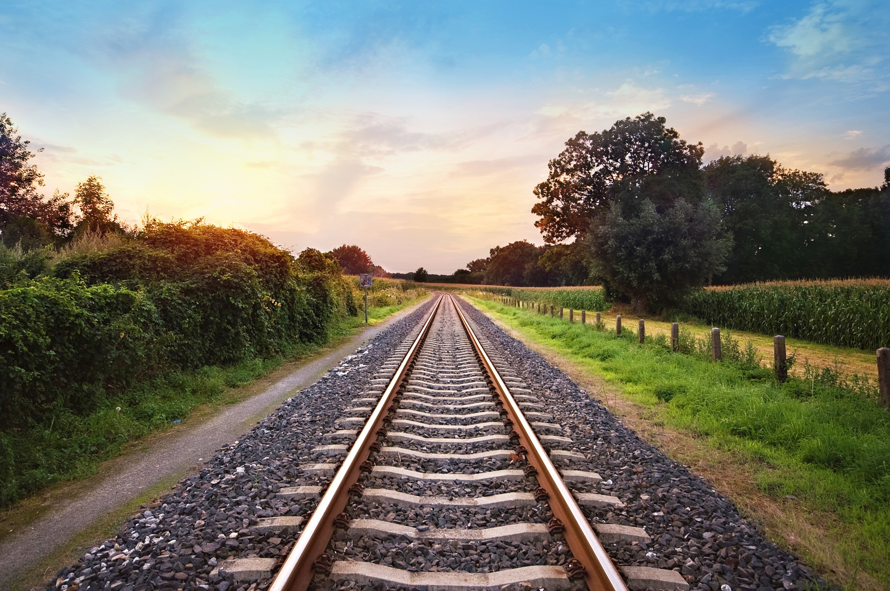 rails, rail, s, Nature, train, 2K, railroad, HD Wallpaper