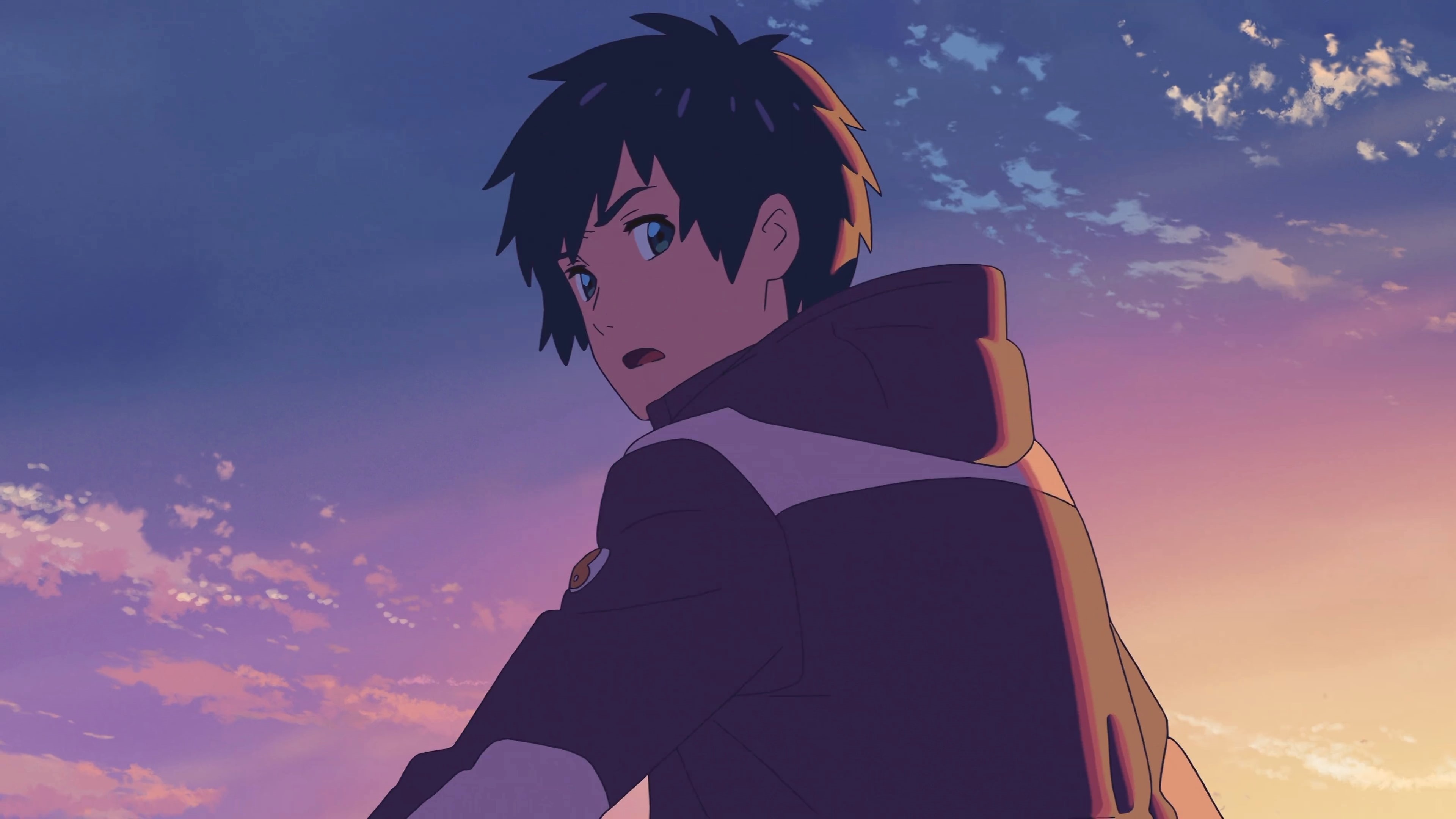 Makoto Shinkai, Kimi no Na Wa, anime boys, anime, 4K, HD Wallpaper