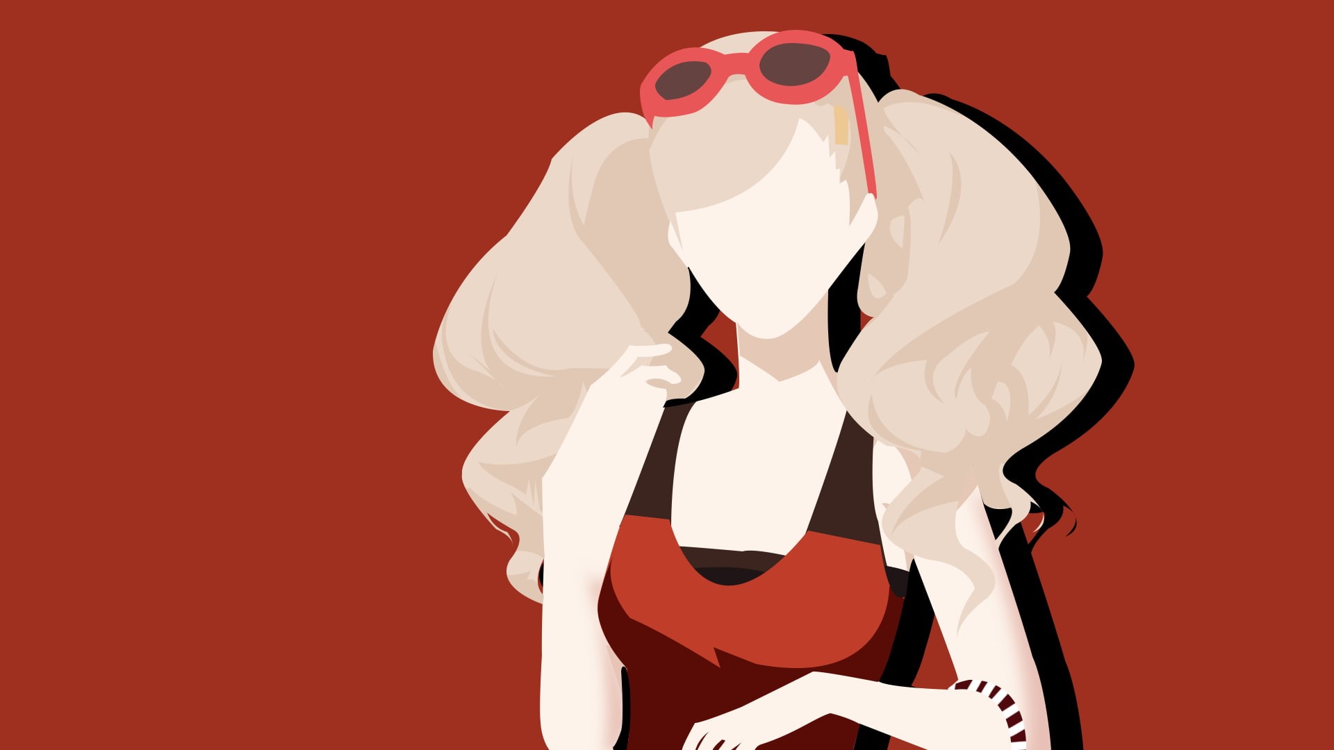 front view, Persona 5, Persona series, minimalism, studio shot, clothing, one person, waist up, red, 1080P, human body part, anime girls, indoors, copy space, HD Wallpaper