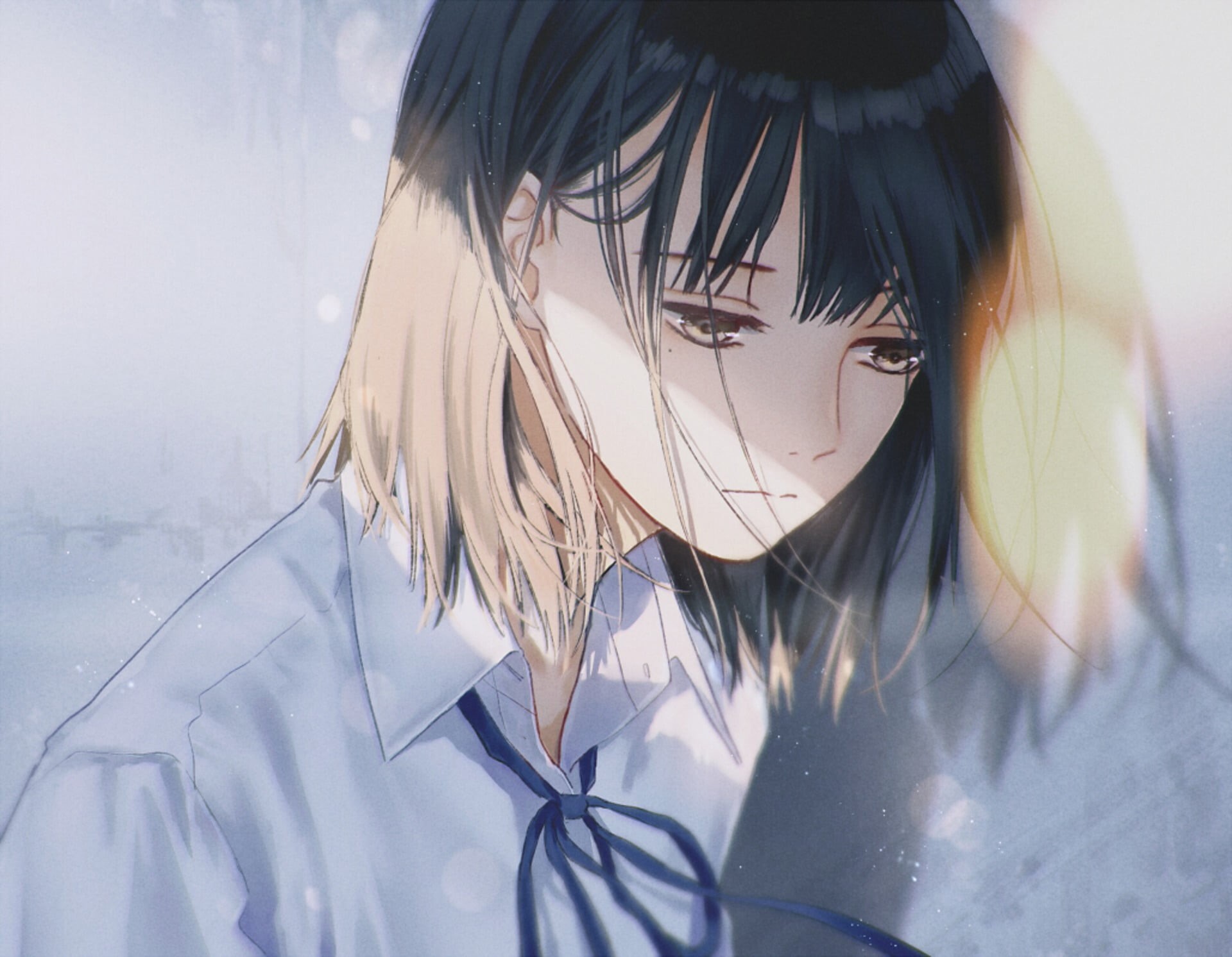 Original, 1080P, Anime, Sad, Sadness, Girl, Black Hair, HD Wallpaper