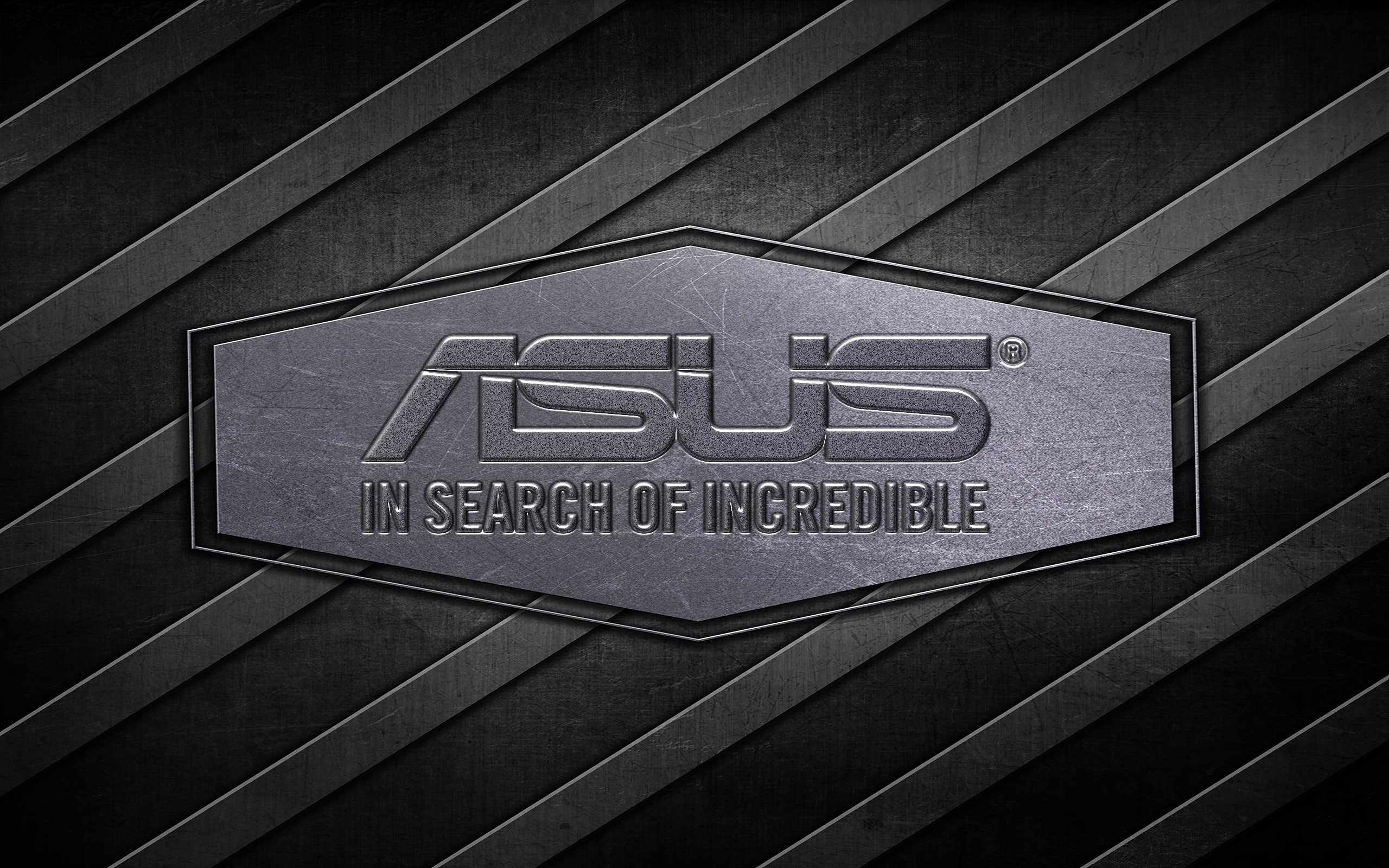 logo, digital art, steel, 2K, ASUS, HD Wallpaper