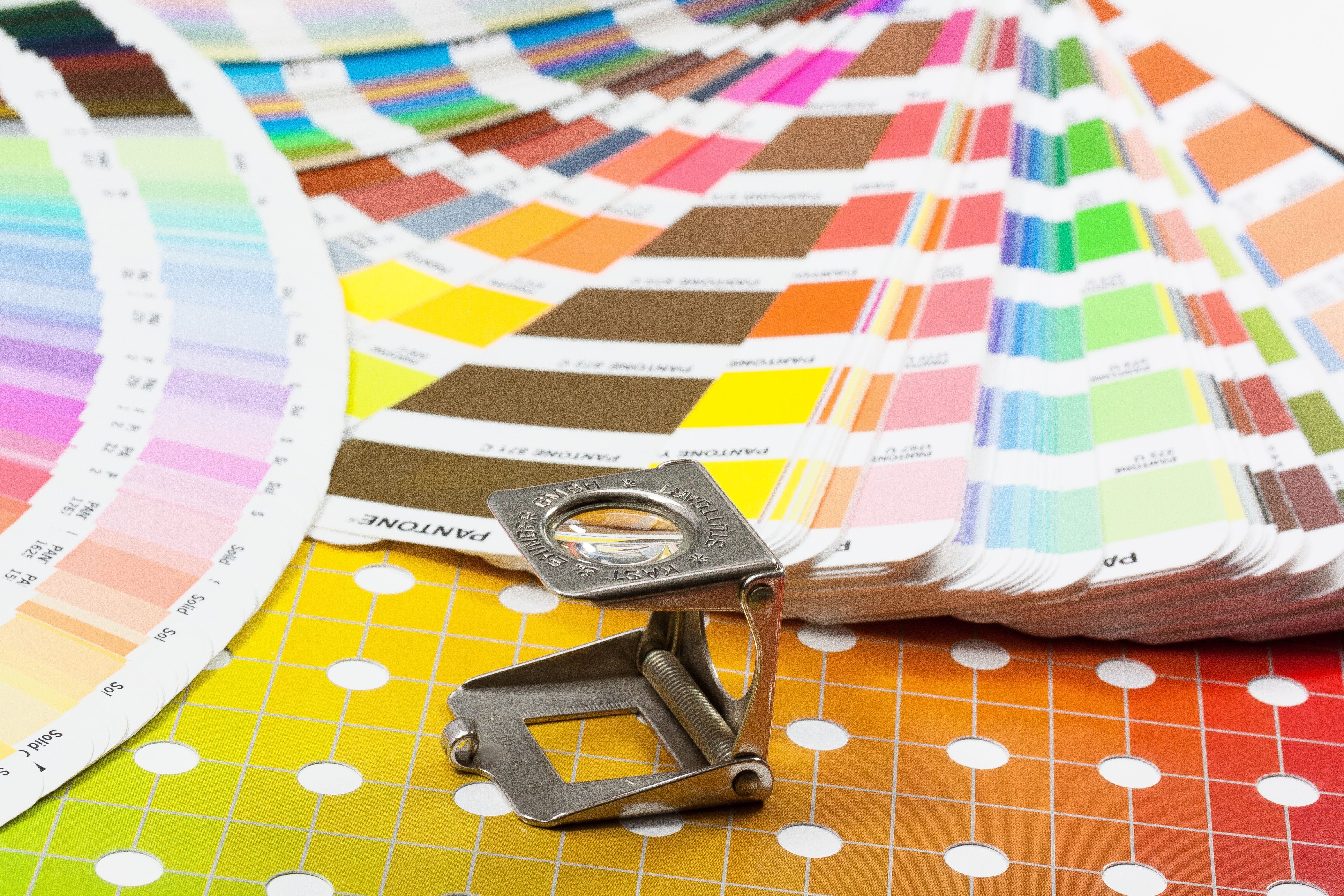 high angle view, creativity, precision, indoors, preparation, stainless, still life, tile, steel, graphic design, color swatch, close-up, multi colored, HD Wallpaper