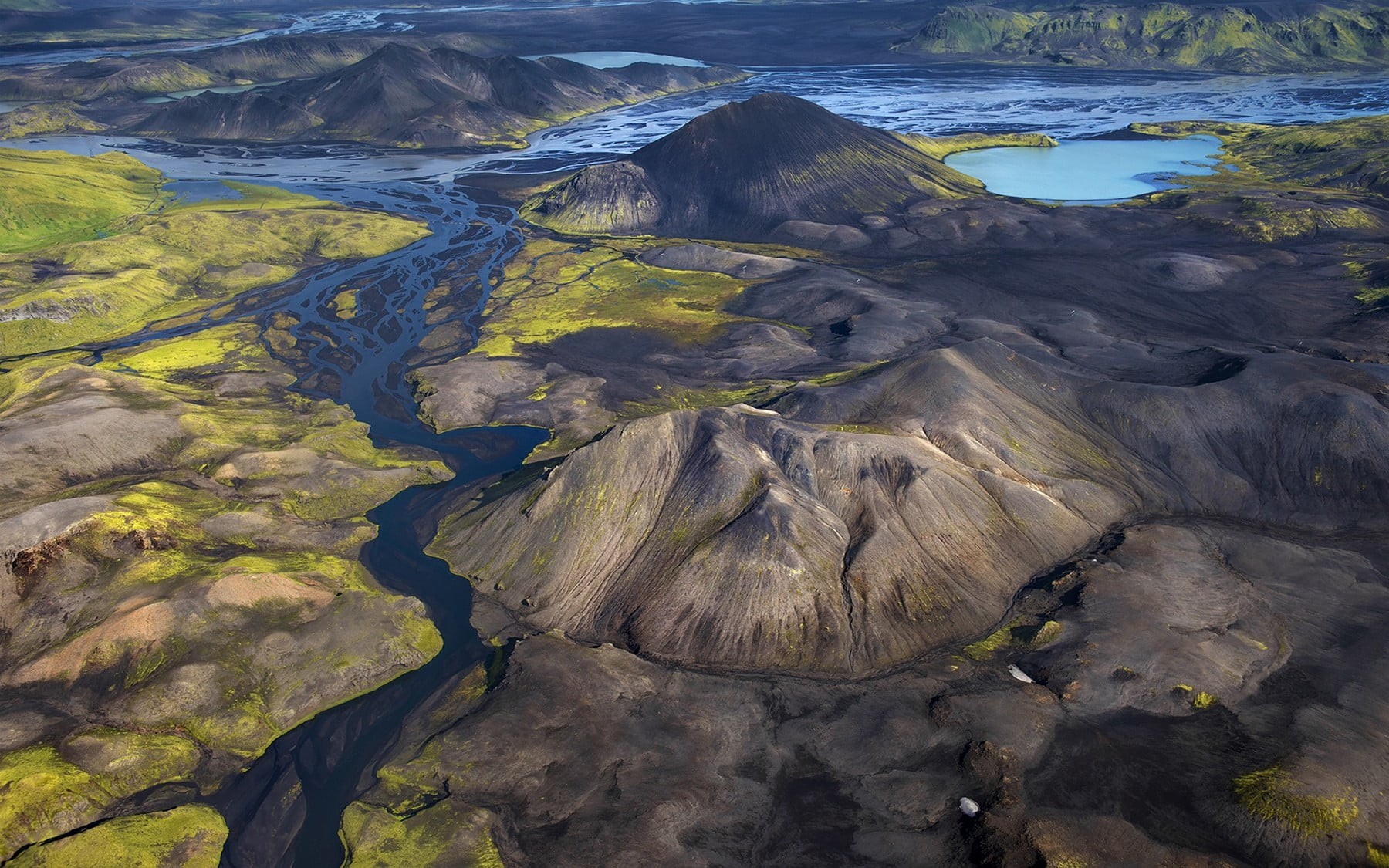 river, day, 720P, formation, mountains, no people, Iceland, idyllic, black, rock, geology, non-urban scene, outdoors, land, wooden, nature, tranquility, HD Wallpaper