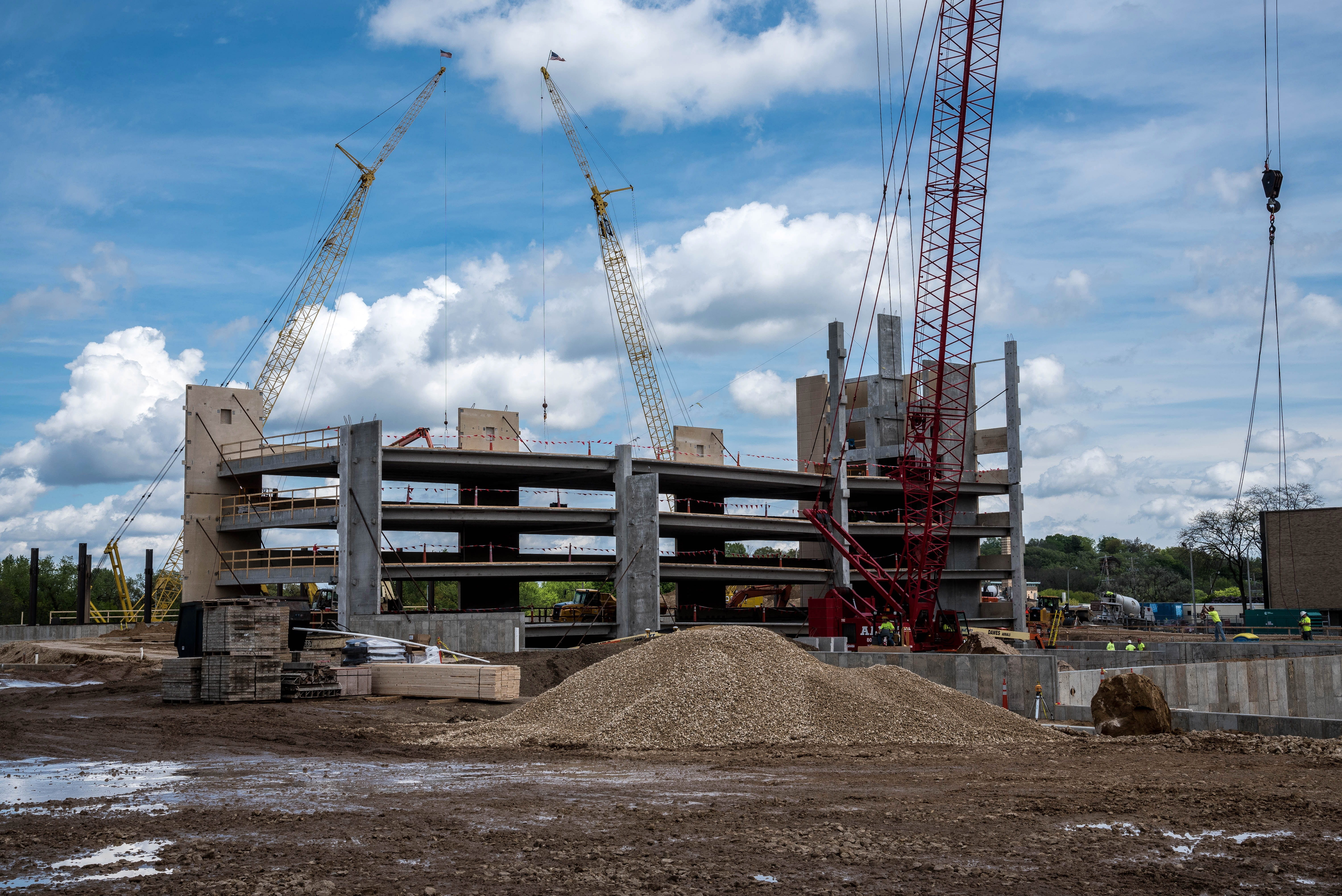 Building Construction, built Structure, industrial equipment, fuel and power generation, building, machinery, crane - Construction Machinery, stack, featured, HD Wallpaper