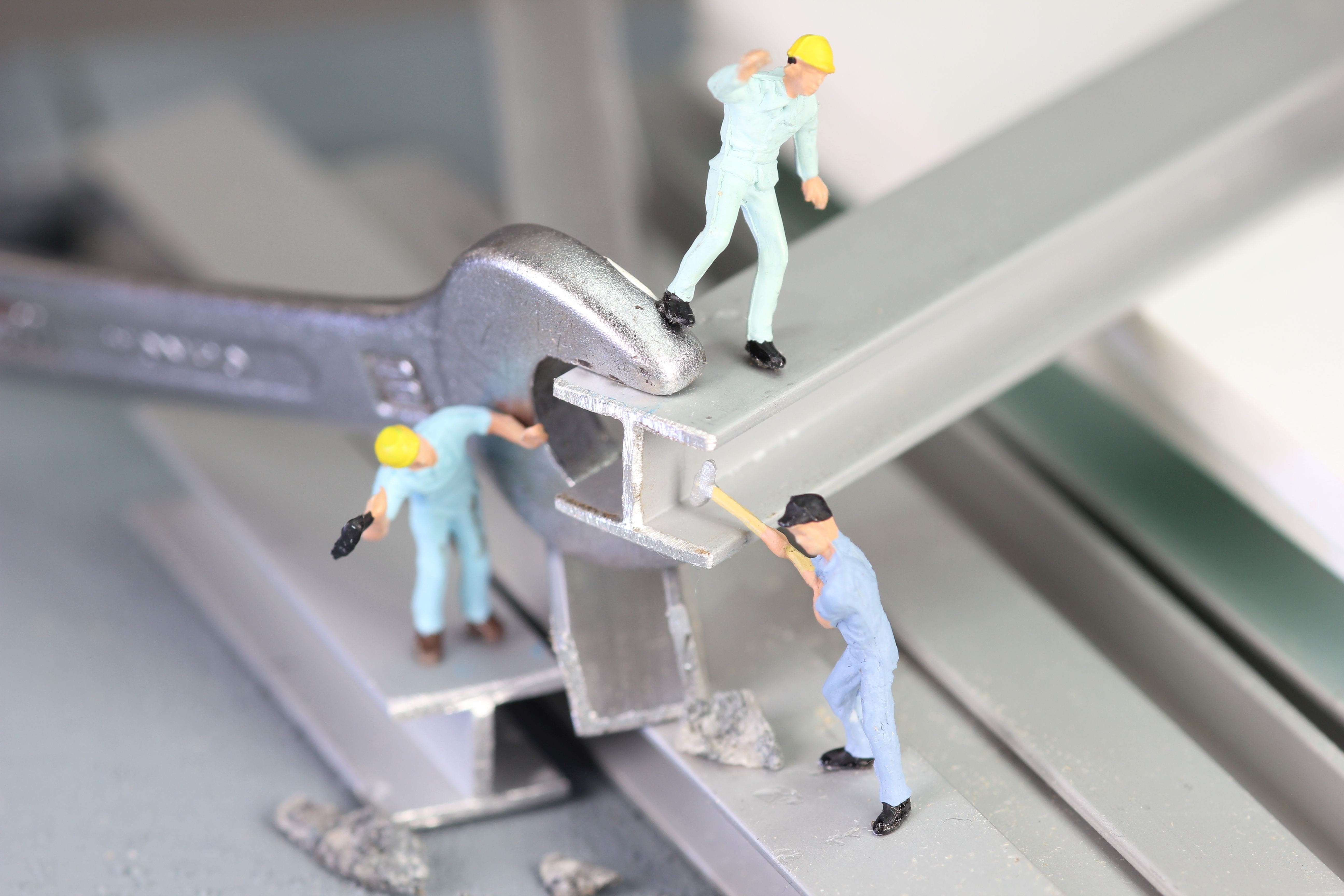craftsmen, safety, teamwork, men, miniature figures, miniature figure, work, humorous, model construction figure, spanner, tool, representation, maurer, HD Wallpaper
