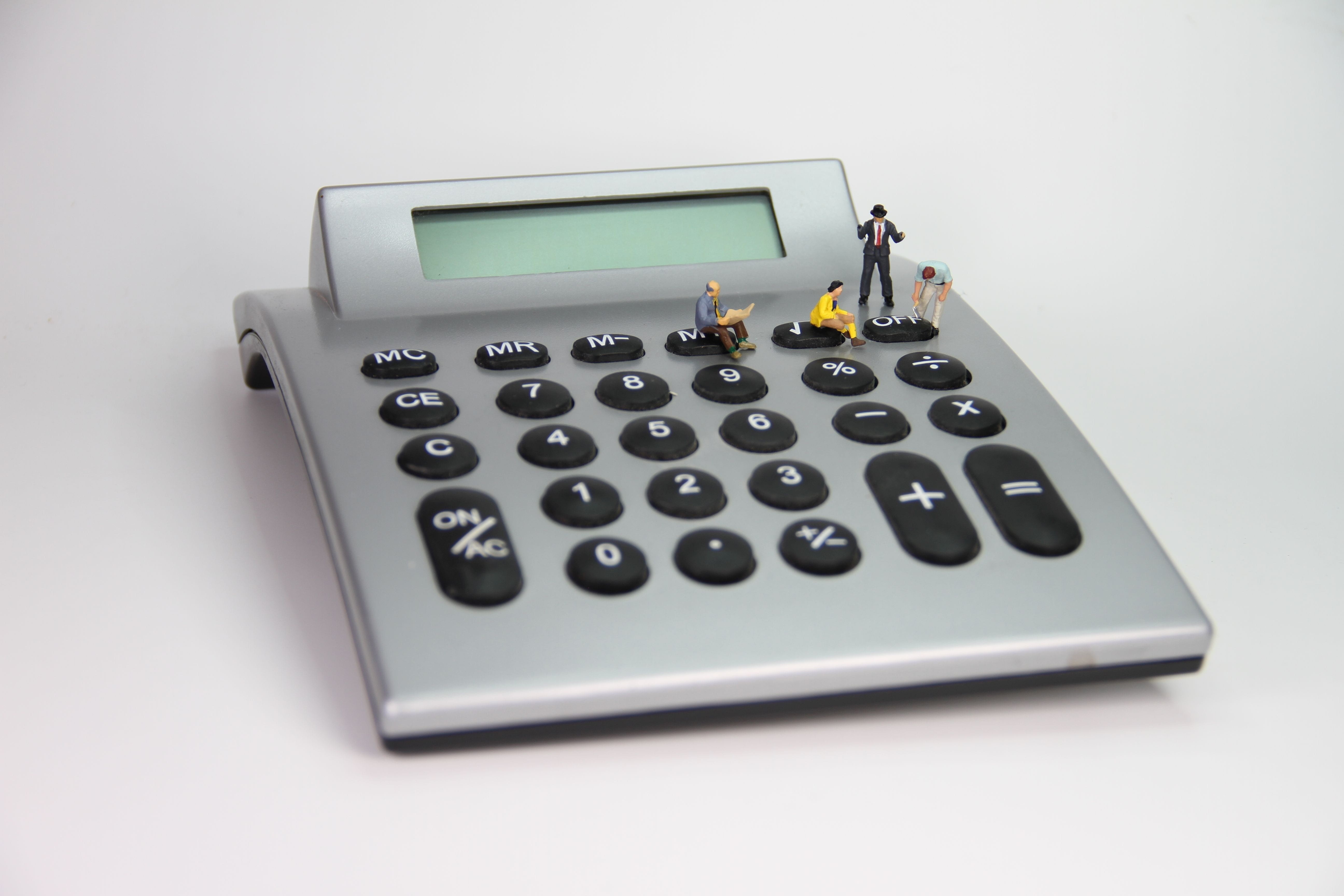 finance, business, people, small, mite, technology, creativity, company, equipment, off, adult, miniature figures, switch, keypad, indoors, calculator, HD Wallpaper