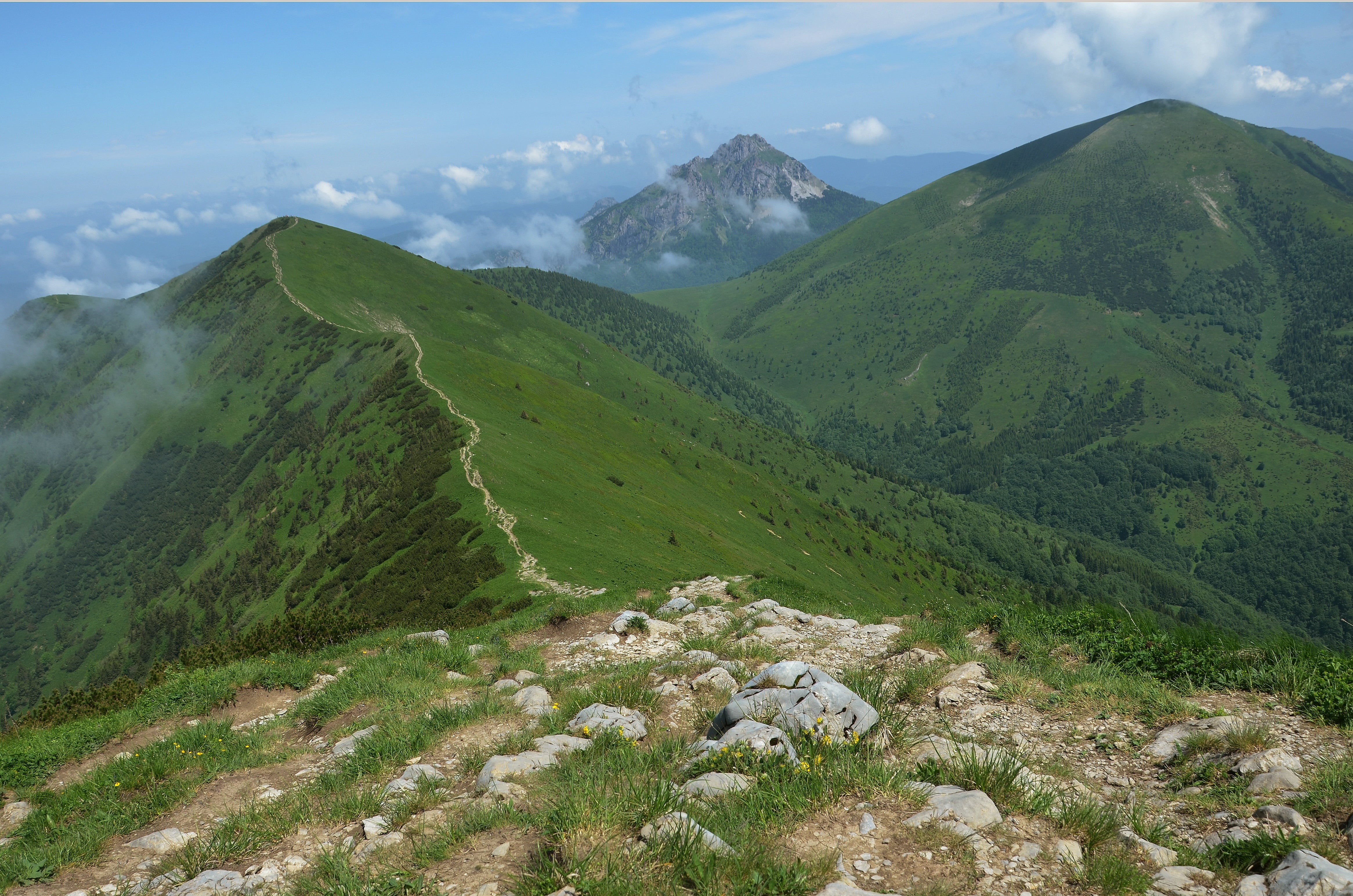 day, beauty in nature, tranquility, mountain peak, mountains, scenics - nature, no people, cloud - sky, sky, non-urban scene, malá fatra, land, tranquil scene, HD Wallpaper