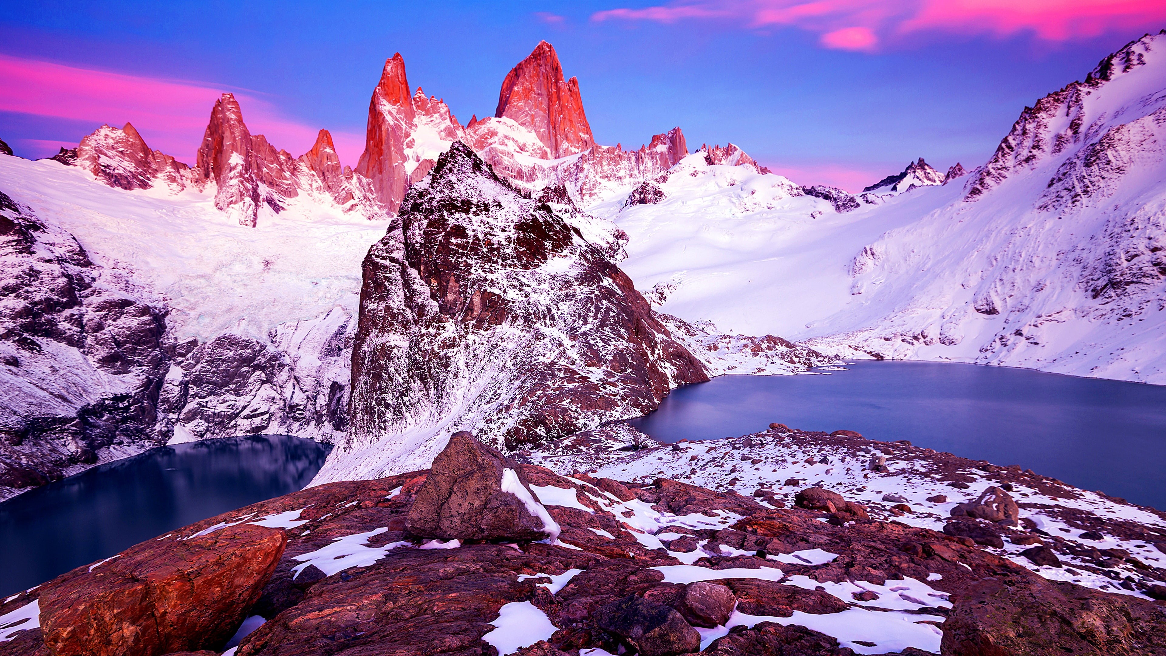 southern patagonian ice field, argentina, 4K, mountain, patagonia, cerro fitzroy, national park, south america, wilderness, chile, rock, mountain range, HD Wallpaper