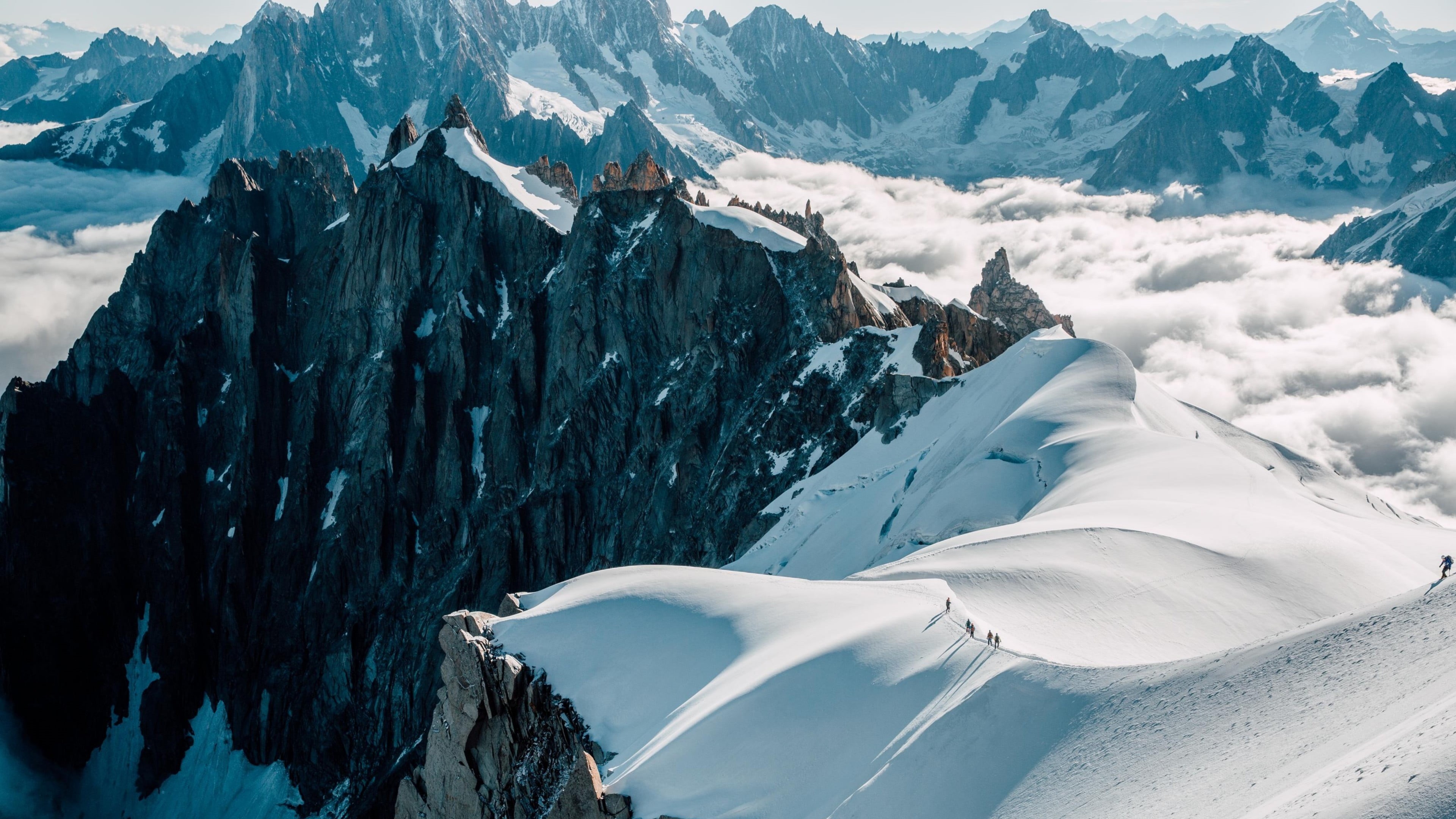 sky, scenics - nature, white color, photography, glacier, environment, snow, snowcapped mountain, mountain, cold temperature, ski, winter, landscape, massif, HD Wallpaper