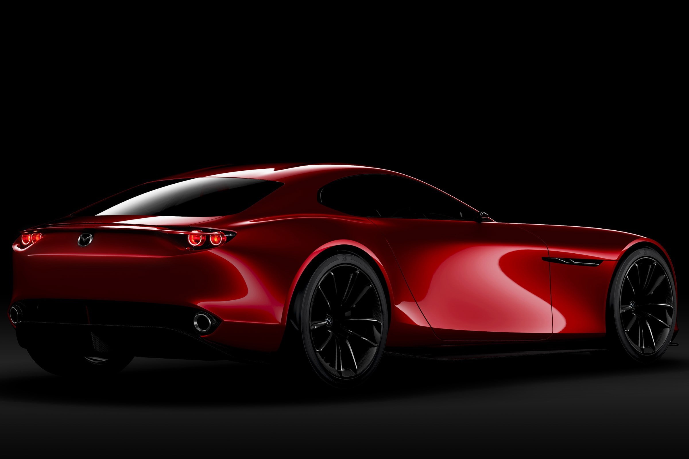 vehicle, concept cars, Super Car, black background, digital art, rotary engines, Japanese, Mazda, Mazda RX-Vision, 1080P, car, render, Roadster, HD Wallpaper