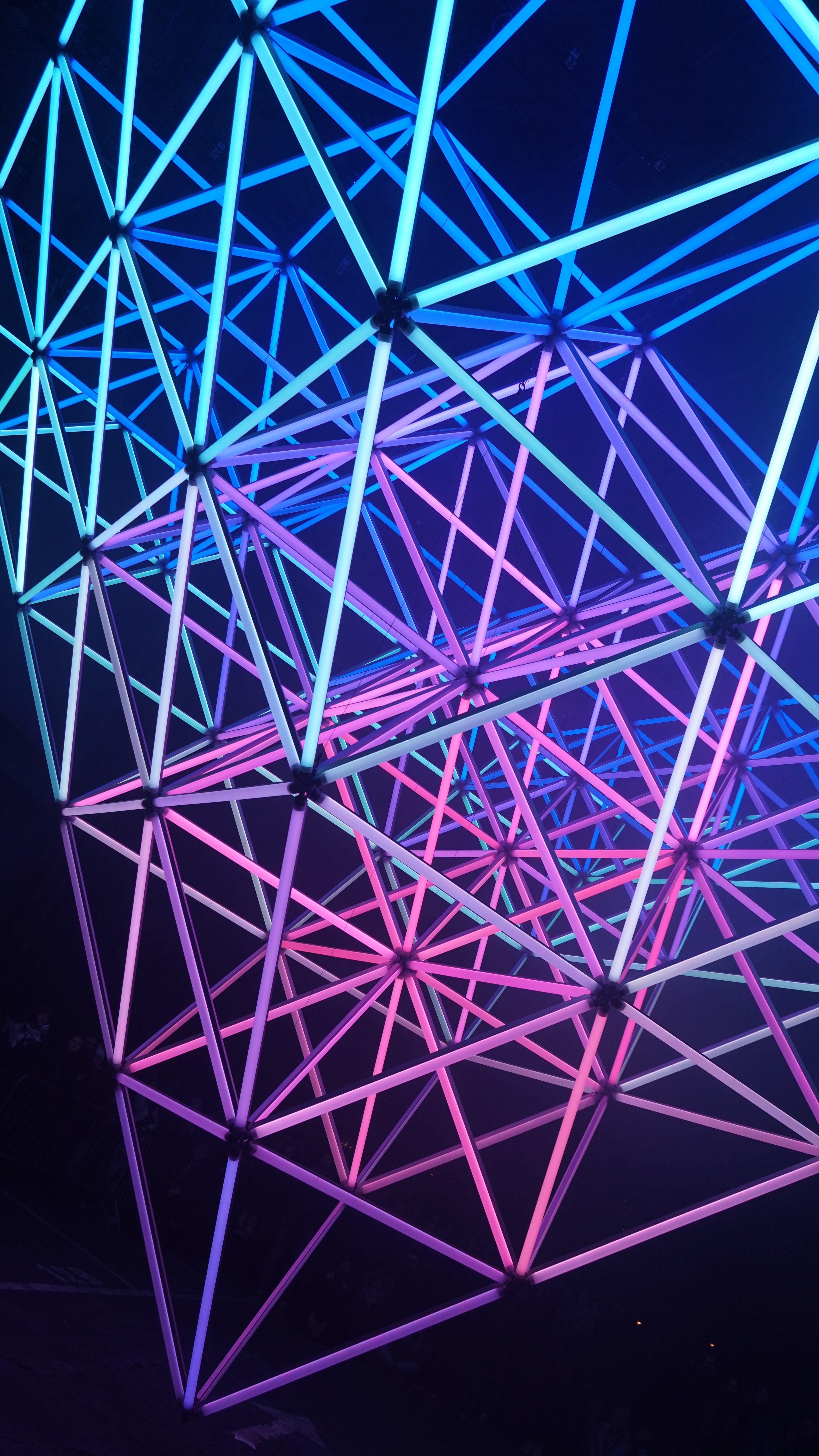 Structure, 5K, Neon, AMOLED, 4K, Triangles, Phone HD Wallpaper