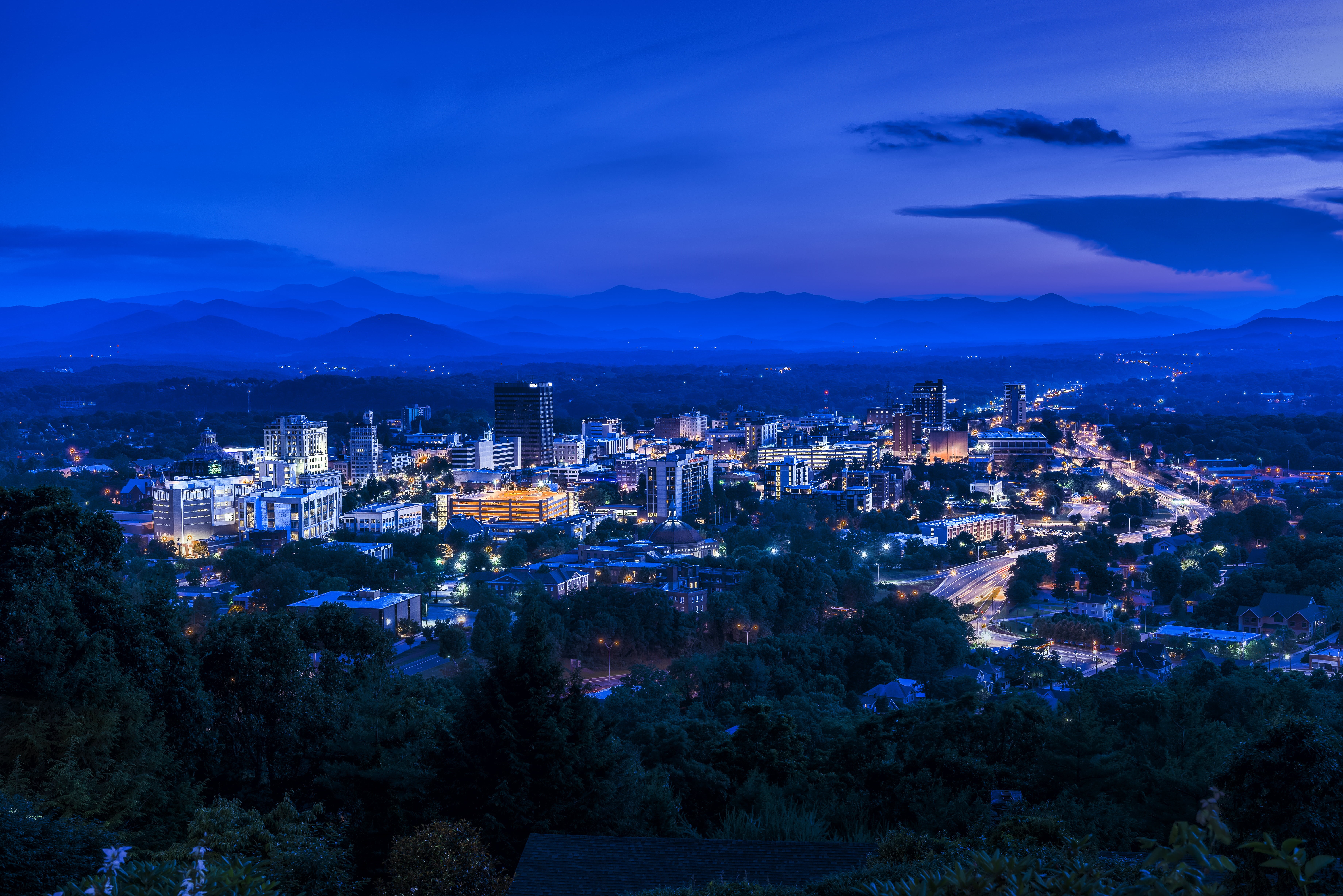 Nikon  D800, carolina, wnc, at night, North Carolina, Asheville  North Carolina, mountain, nikkor, asheville, dusk, night, Nikon D800, City, Asheville, HD Wallpaper