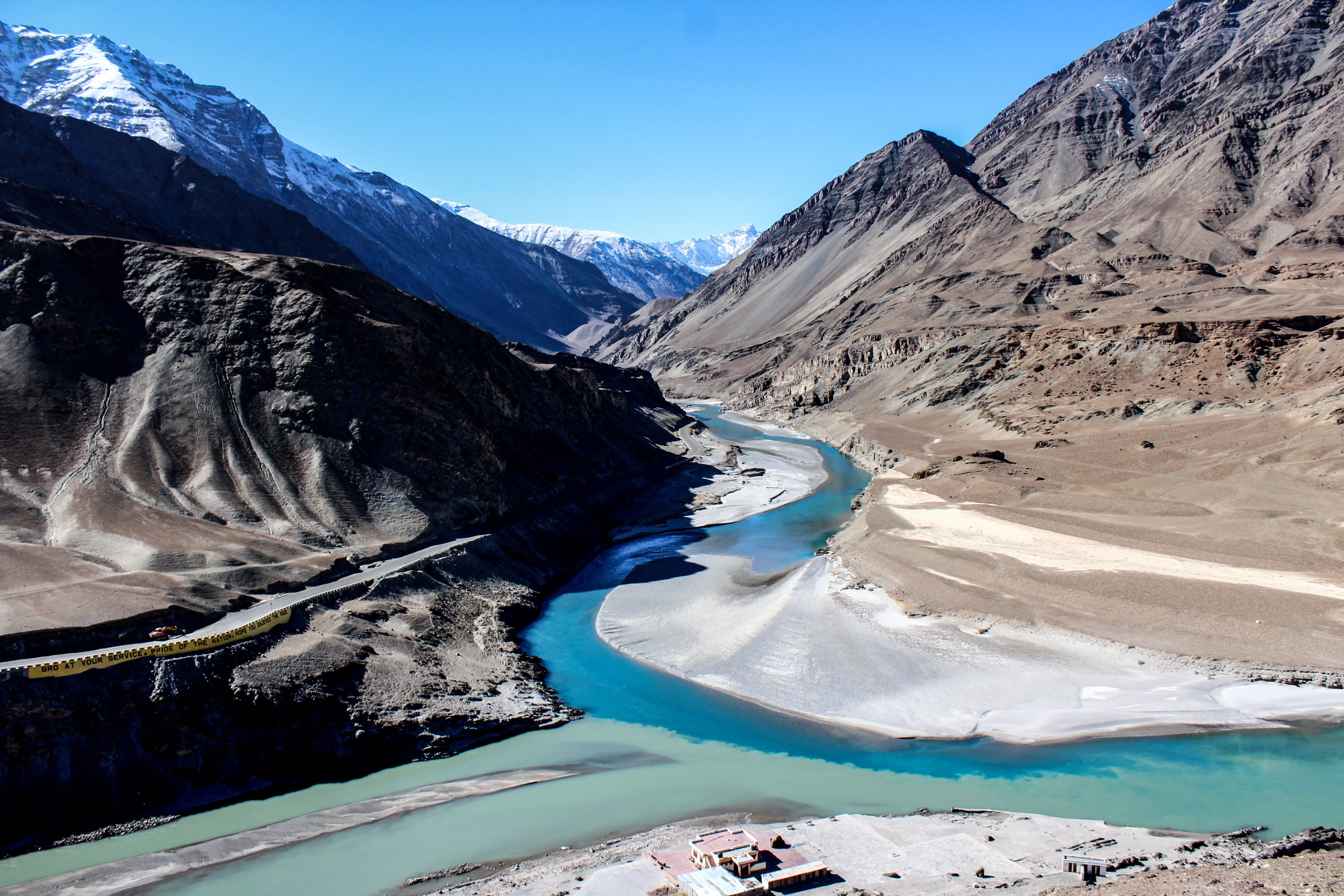snow, indus river, nature, non-urban scene, winter, valley, asia, 5K, water, scenics - nature, river, rock, beauty in nature, tranquil scene, india, zanskar river, HD Wallpaper