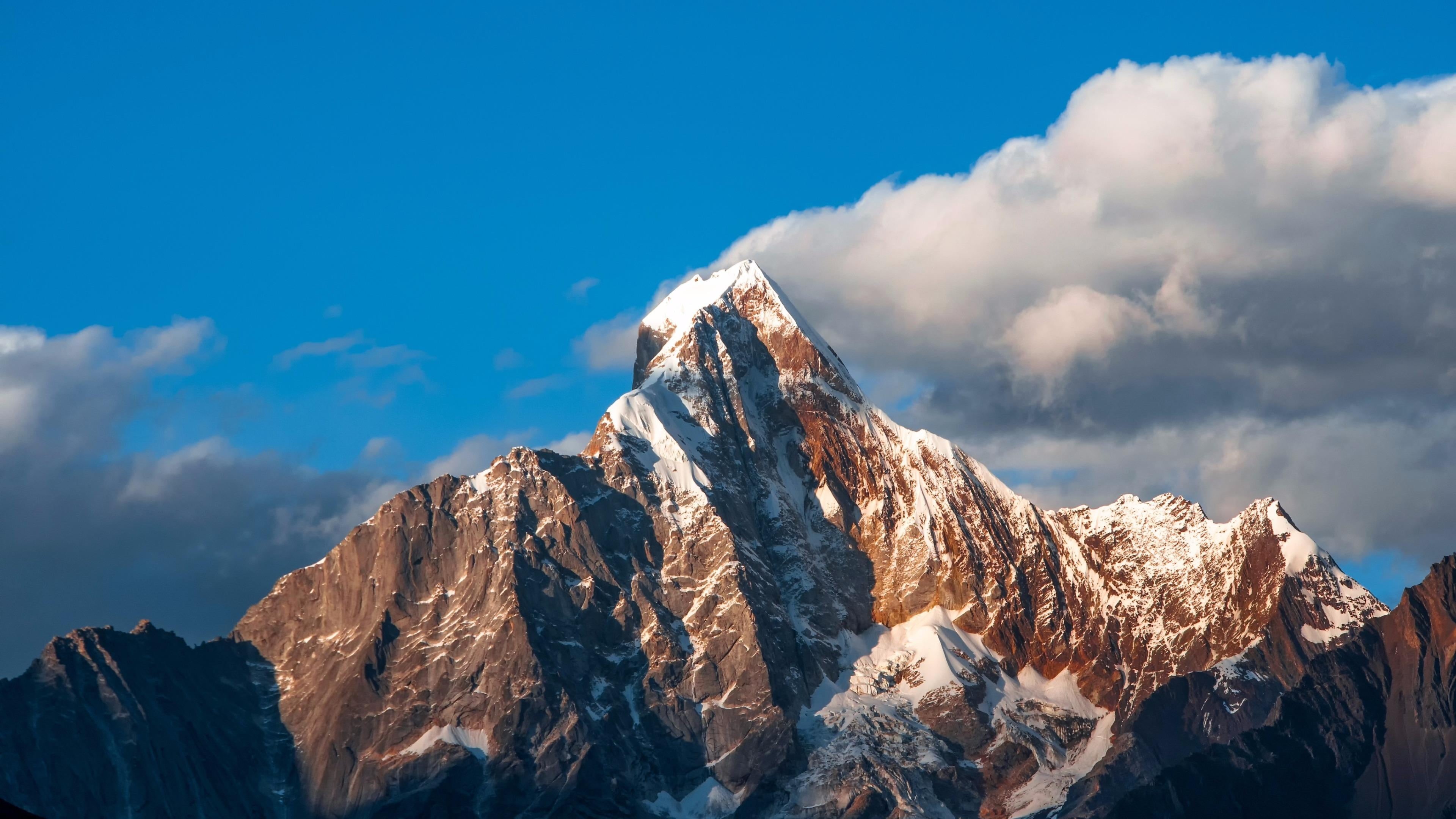 tranquil scene, idyllic, beauty in nature, environment, mountain, rock - object, cloud - sky, tibet, solid, summit, aba, xiaojin, high mountain, landscape, HD Wallpaper