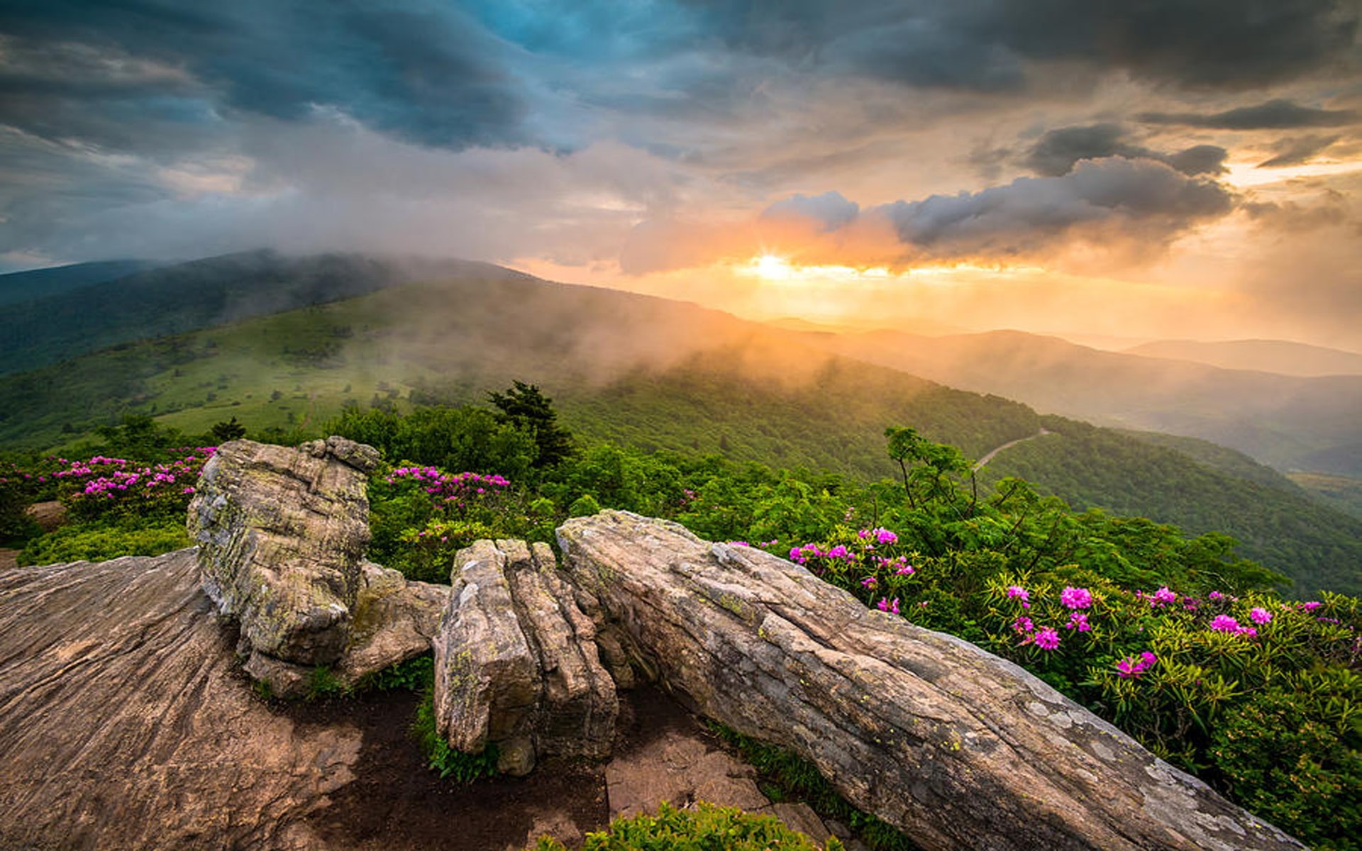 sunset, photography, appalachian, tablet, mountains, mobile, 1080P, hd, tennessee, pc, desktop, landscape, HD Wallpaper