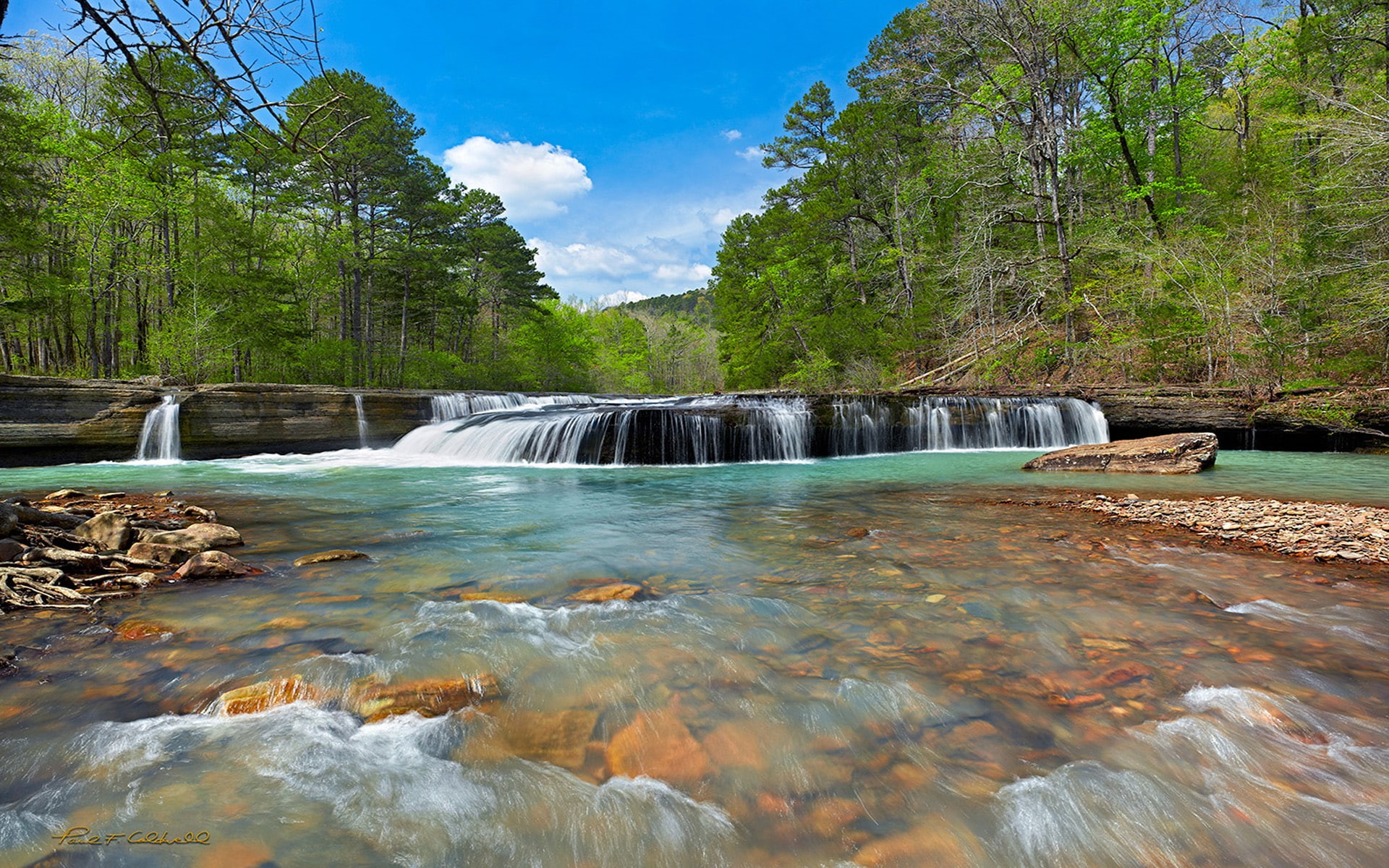 arkansas, falls, hd, 1080P, haw, spring, landscape, creek, ozarks, HD Wallpaper