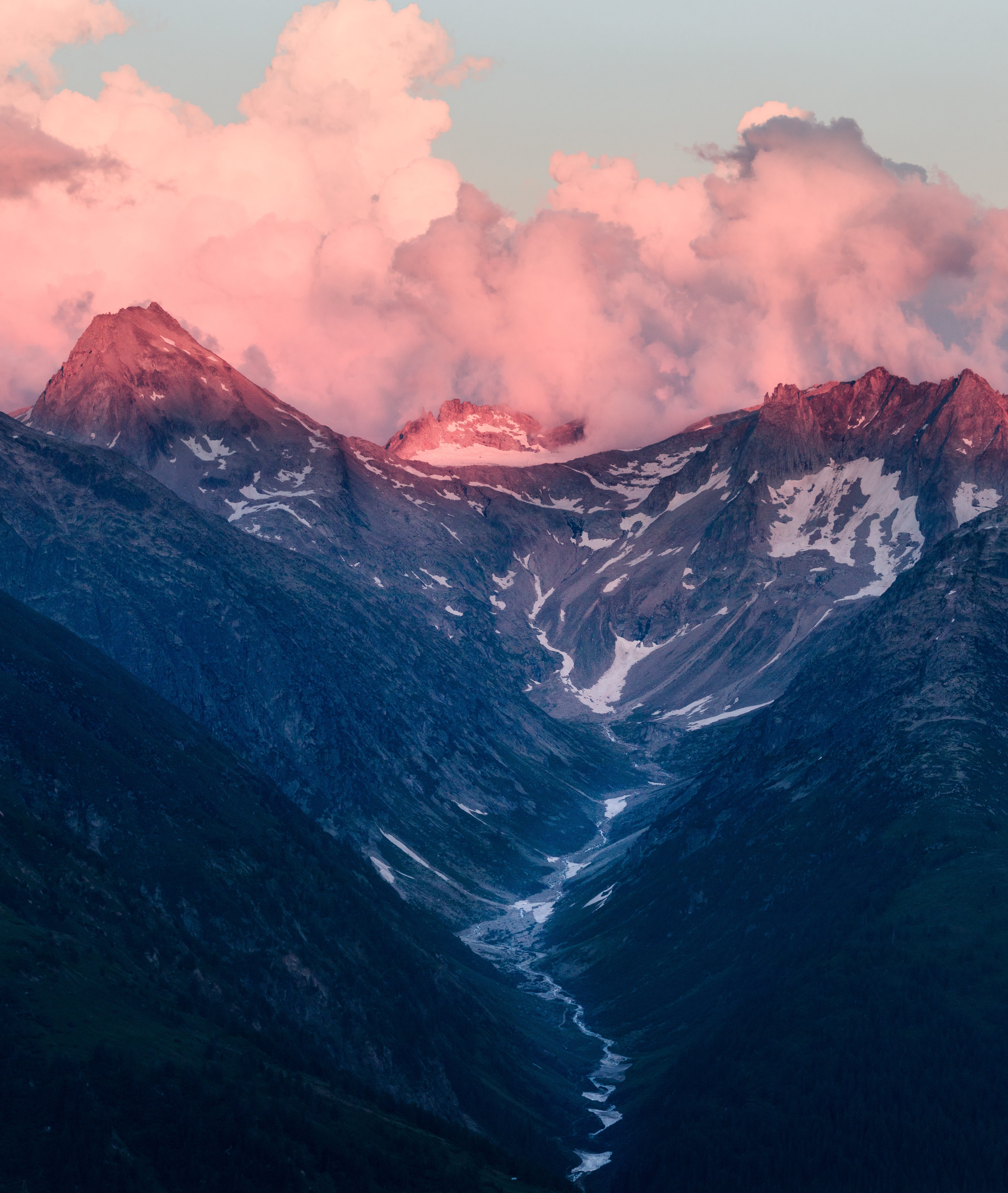 5K, cloud - Sky, adventure, no People, sunlight, glow, rock - Object, peak, beauty In Nature, top, remote, ice, summer, switzerland, vertical, mountain Peak, Phone HD Wallpaper