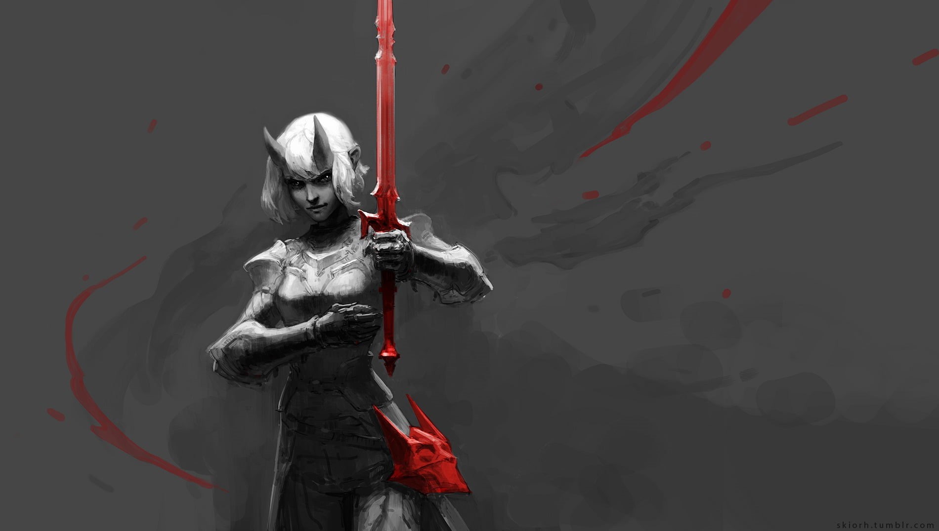 security, one person, real people, indoors, lifestyles, front view, standing, fantasy art, clothing, human representation, black, red, artwork, representation, HD Wallpaper
