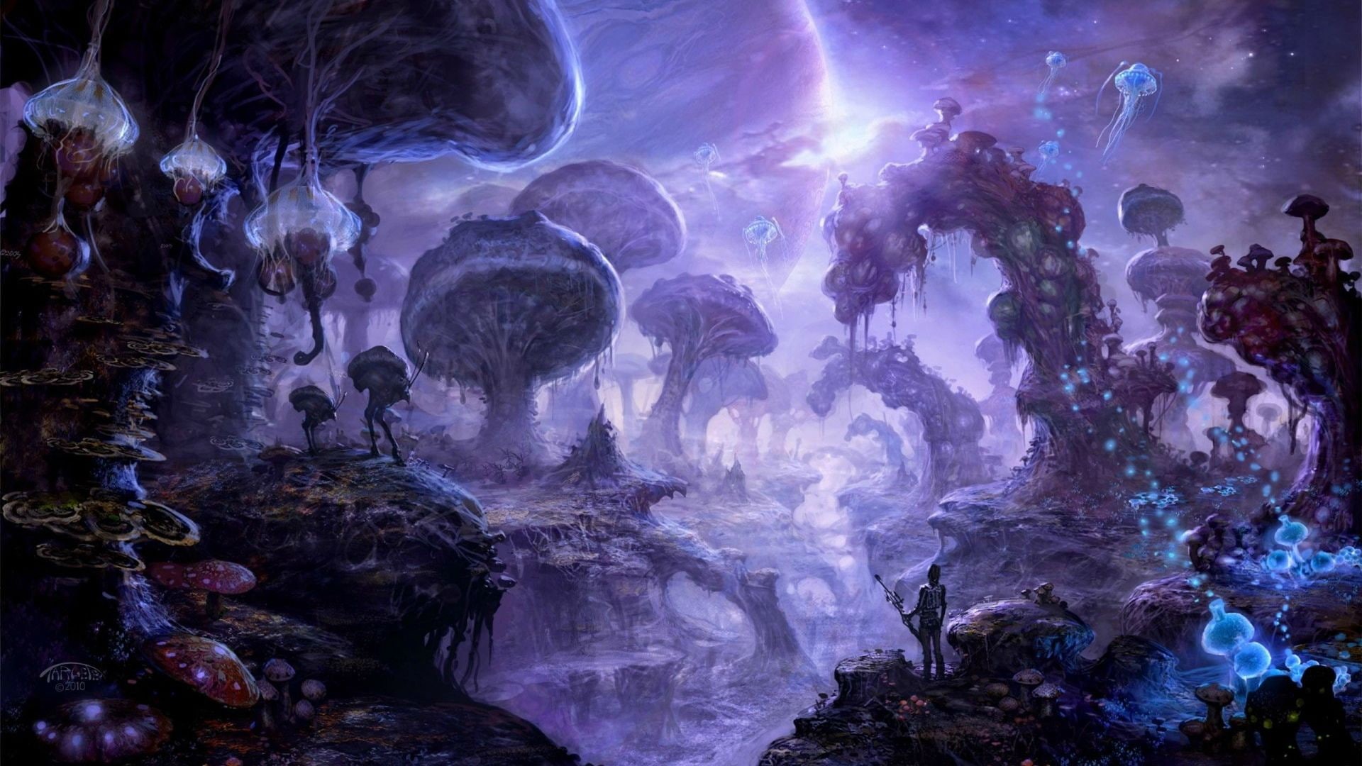 psychedelic, fantasy art, shrooms, 1080P, mushroom, abstract, HD Wallpaper