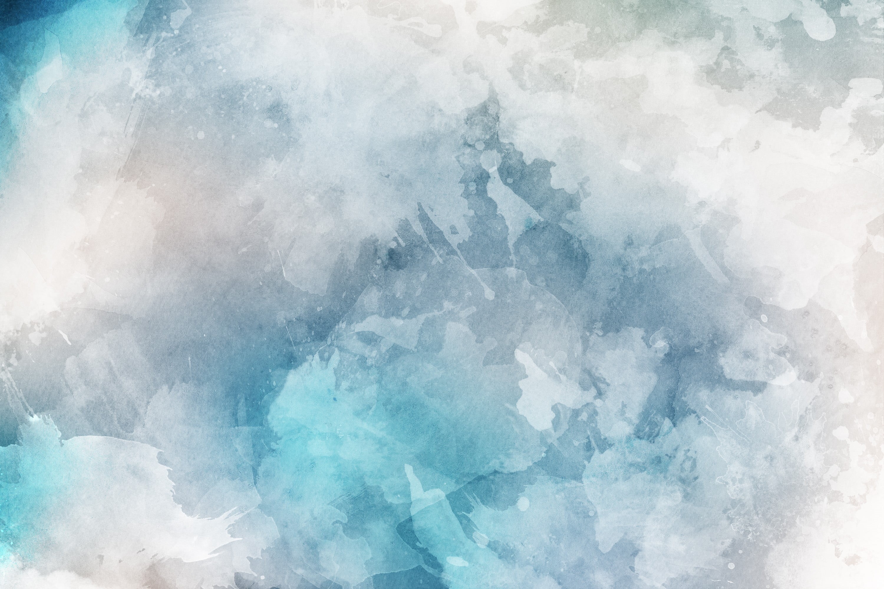 day, outdoors, abstract, pattern, idyllic, white color, texture, beauty in nature, watercolor painting, nature, winter, full frame, backgrounds, blue, cloud - sky, HD Wallpaper